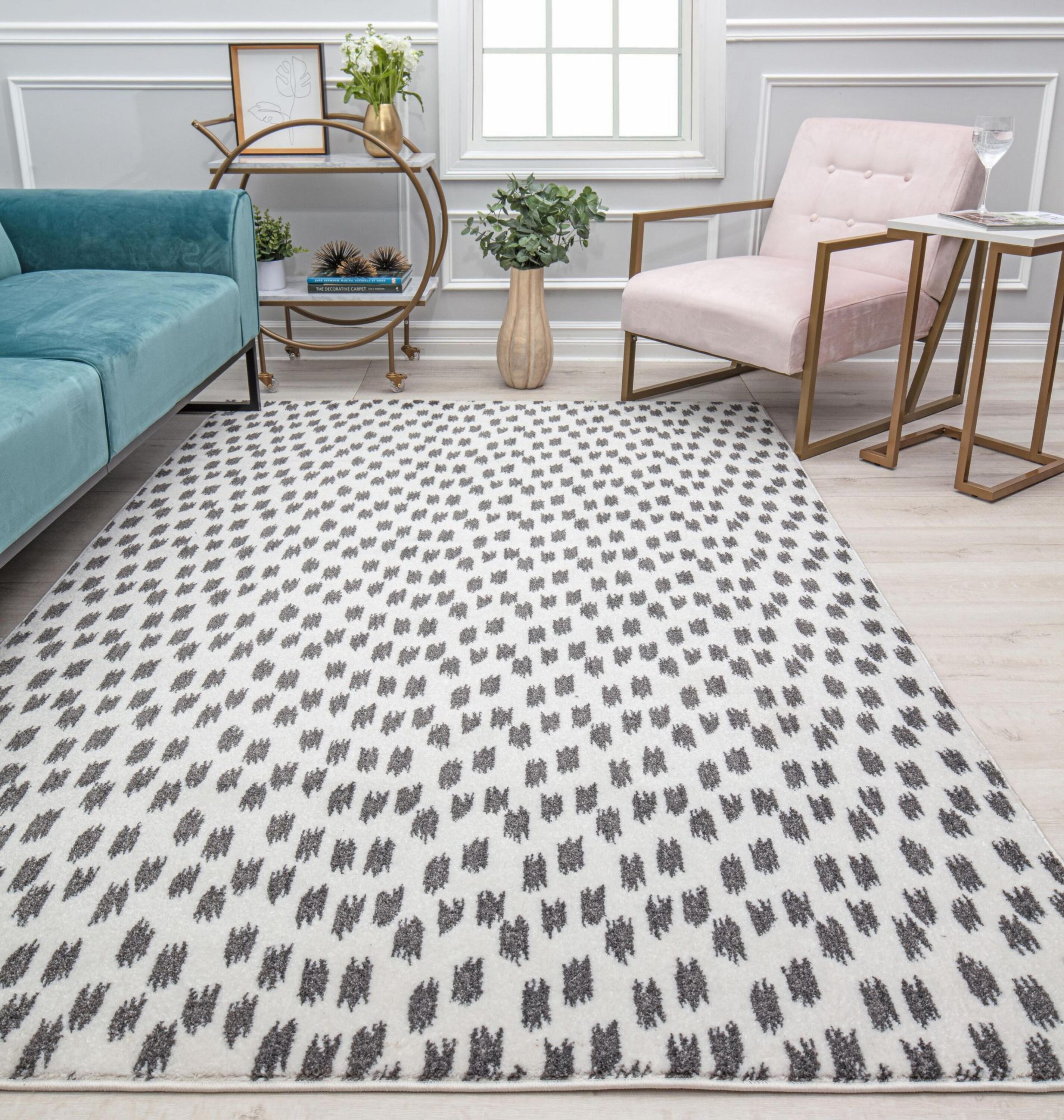 Rugs America 32104 Callum 5 x 7 (ft) Loomed Polypropylene Seeing Spots Rectangular Indoor Geometric Area rug