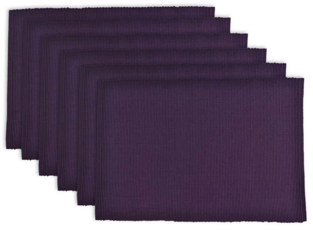 DII CAMZ33242 6 -Pack Eggplant Wicker Rectangle Placemats
