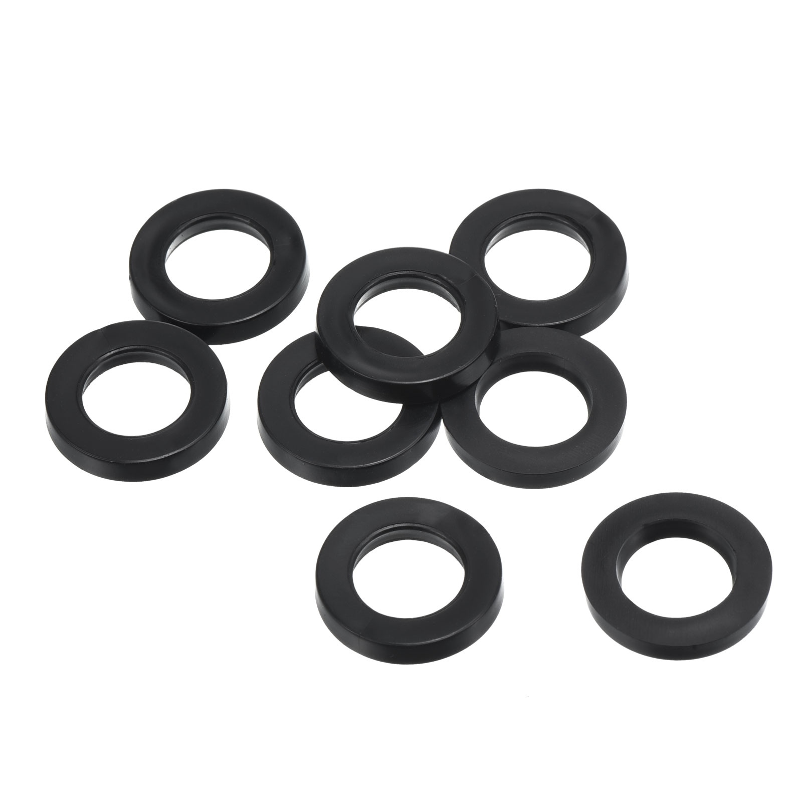 PATIKIL M10 Rubber Flat Washer 8pcs 10mm ID 16mm OD 2.5mm Thick Sealing Spacer Gasket Ring for Faucet Pipe Water Hose Fastener Bolt Black