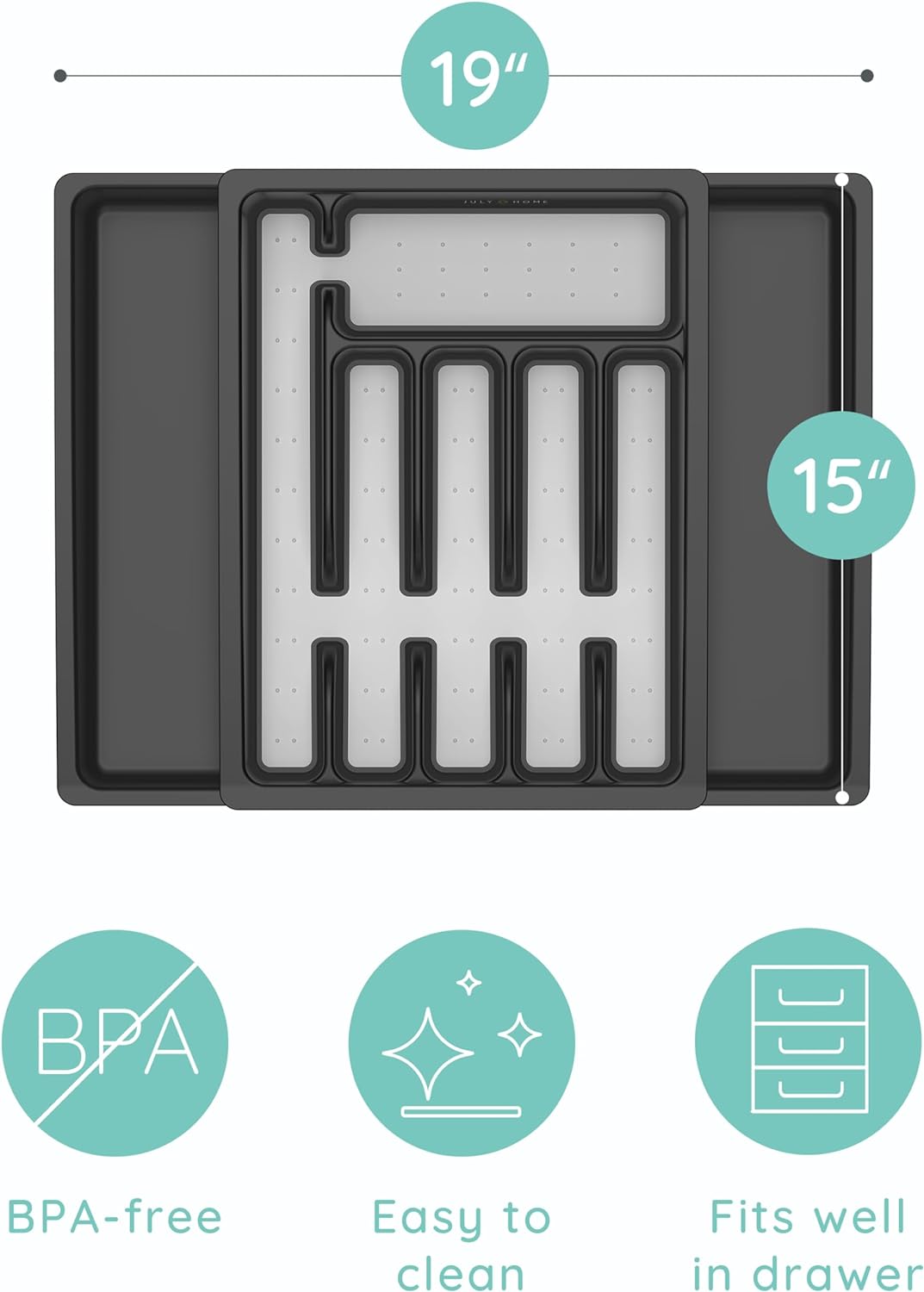 JULY HOME JH-DRAW-ORG-GR Drawer-Organizers - View #3