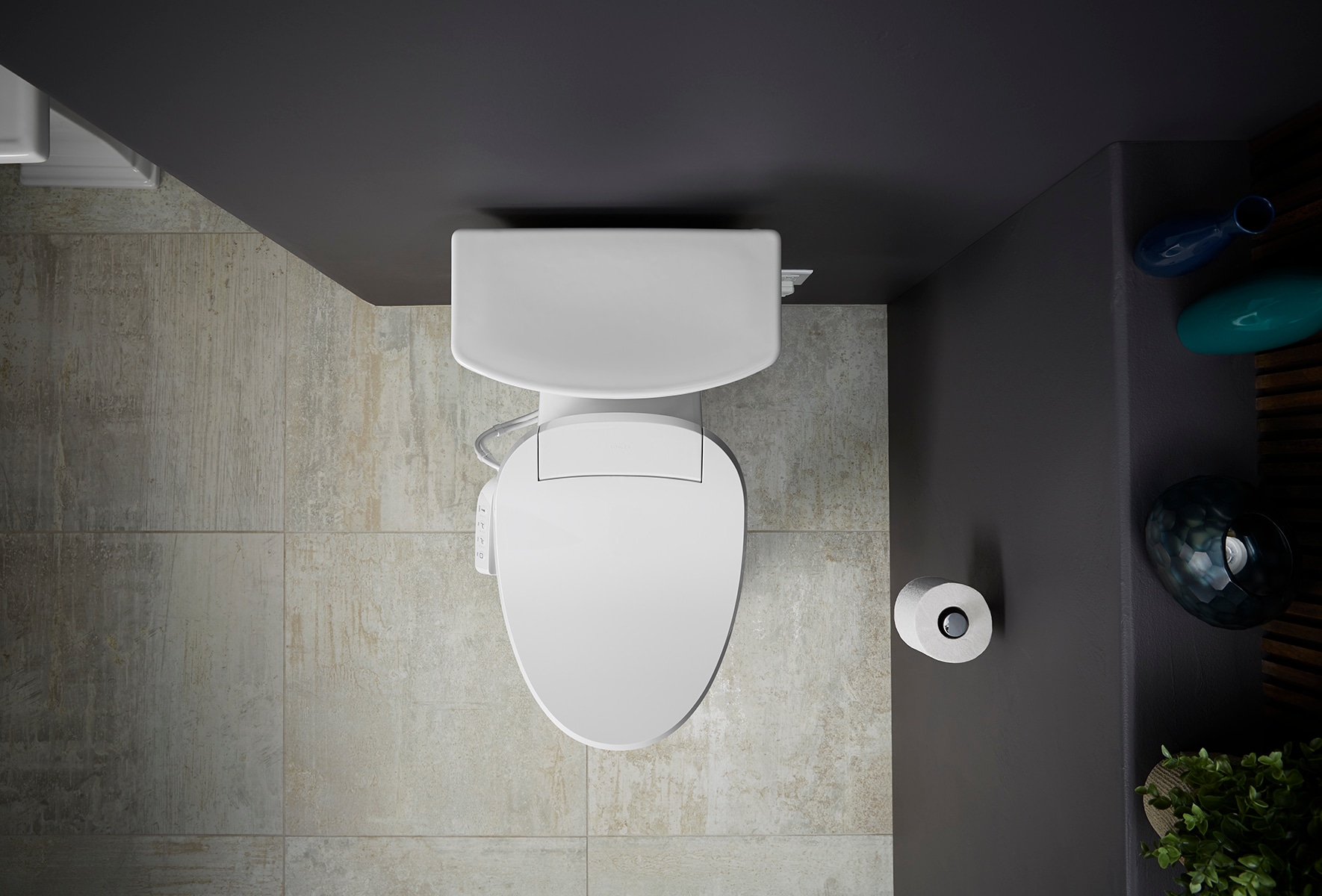 KOHLER PureWash E545 Plastic White Elongated Soft Close Heated Bidet ...