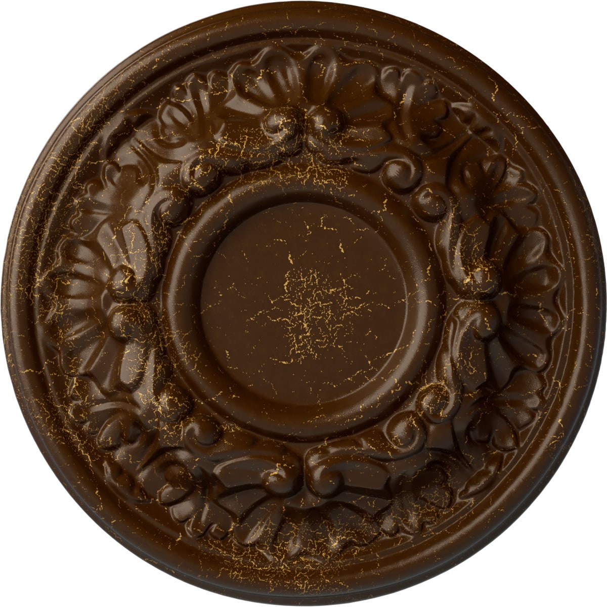 Ekena Millwork CM07ODRBC Odessa 7.5-in W x 7.5-in L Painted Root Beer Crackle Polyurethane Whole Ceiling Medallion