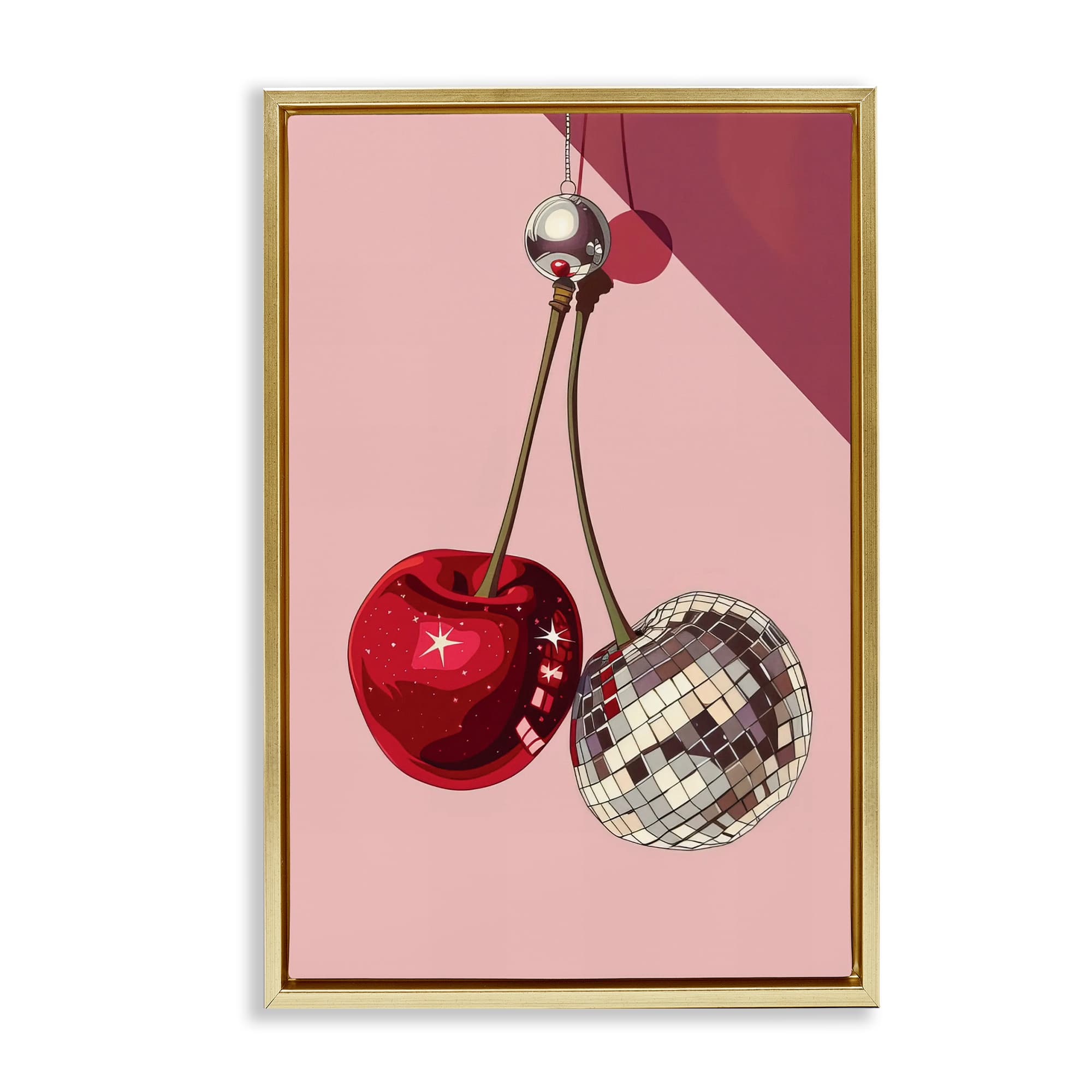 Stupell Industries BT-666-FFG-16X24 Dazzling Disco Cherries Floating Frame design by LSR Design Studio
