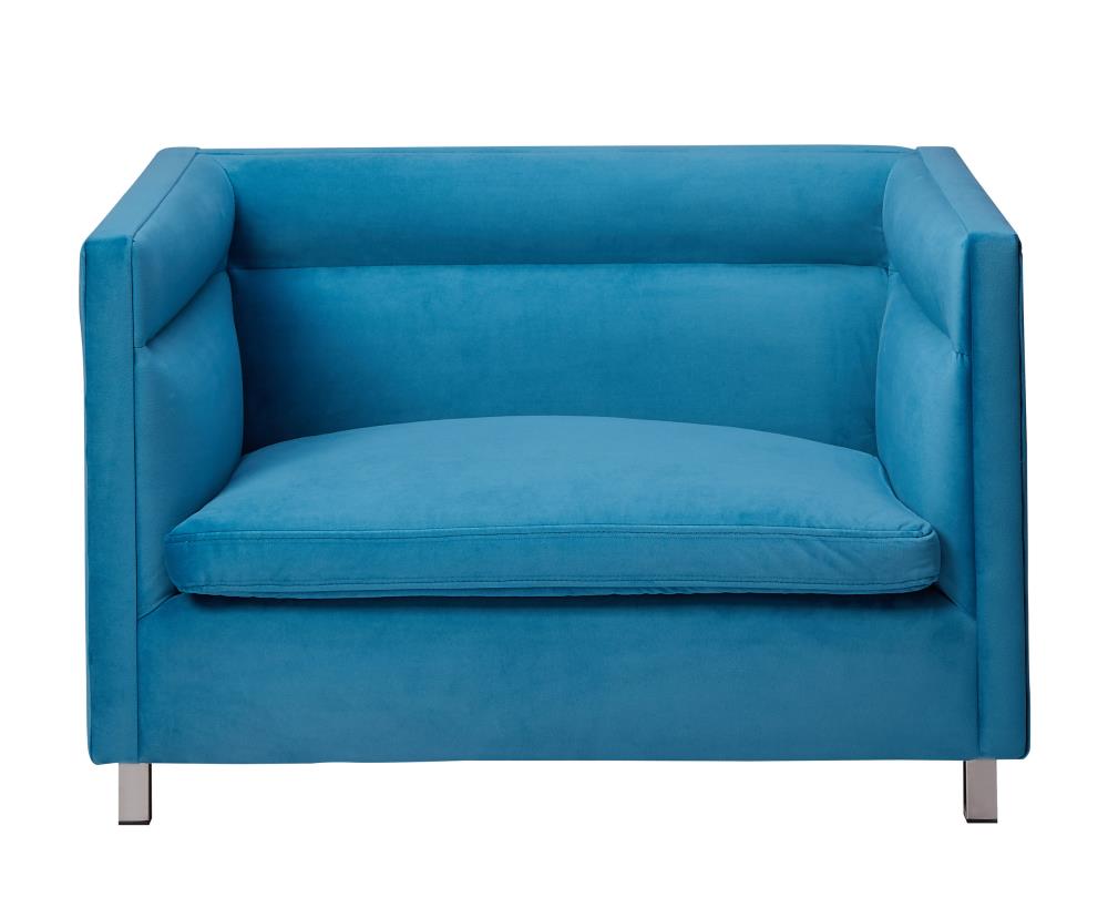 TOV Furniture TOV-P2041-LB Rectangular Light Blue Polyester Sofa Dog Bed (Medium)