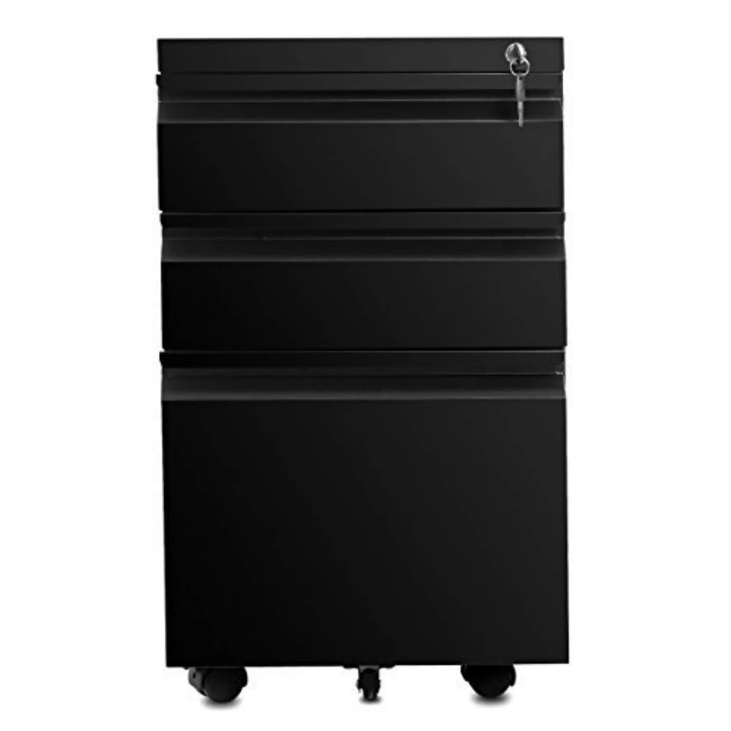 Miki Shinly HT-0524-02MI Black 3 -Drawer 18.11-in File Cabinet
