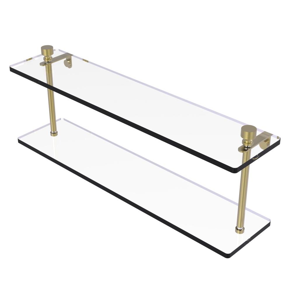 Allied Brass FT-2/22-SBR Foxtrot Satin Brass 2 -Tier Wall mount Bathroom Shelf ( 22-in x 8-in x 5-in )