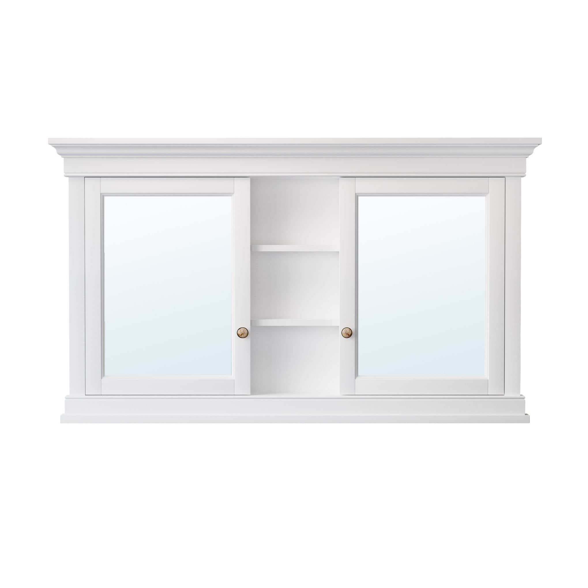 WELLFOR M5532MC-WT 55-in x 32-in Recessed Mount White Mirrored Rectangle Soft Close Medicine Cabinet
