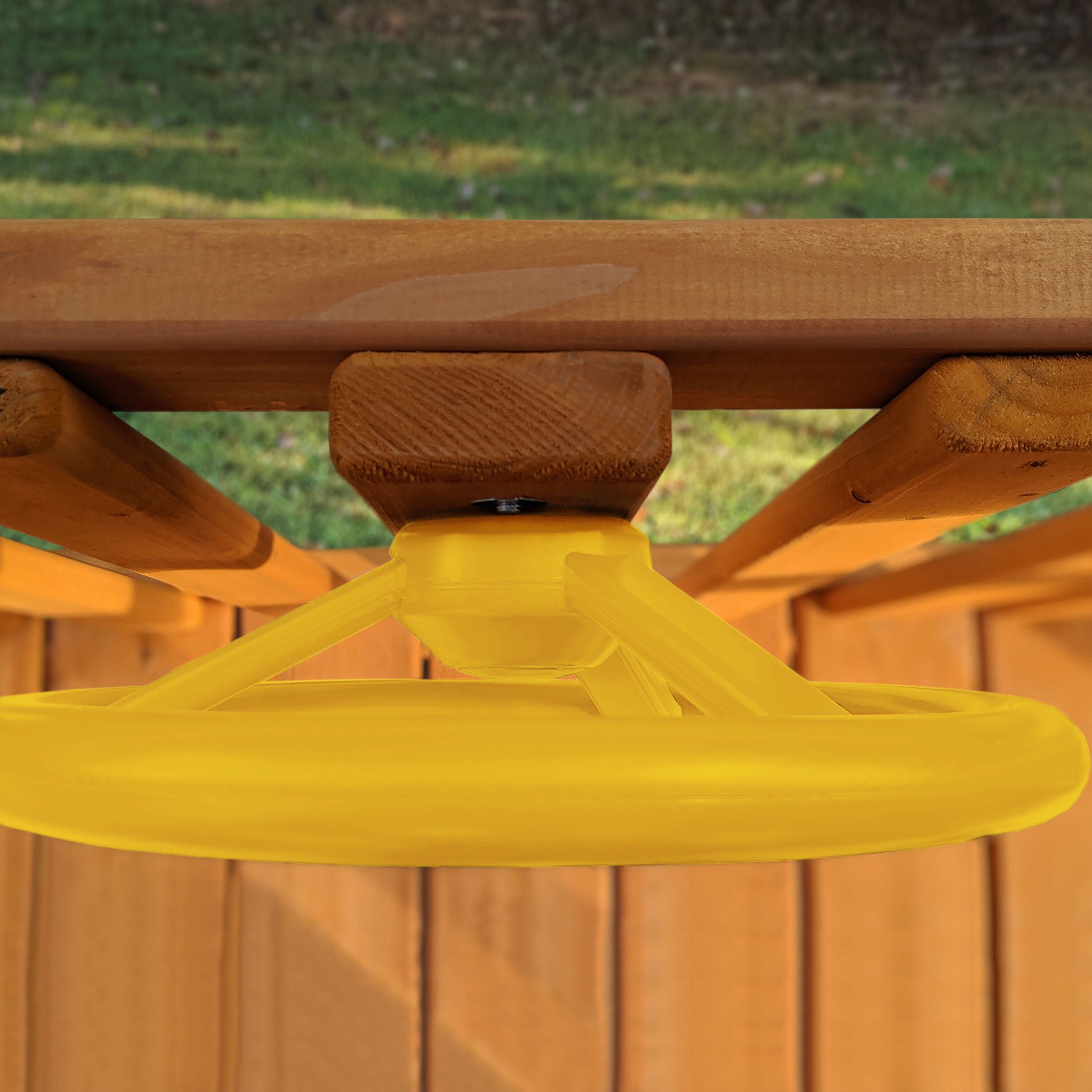 Avalon Cedar Wood Swing Set with Green Slide and Fort