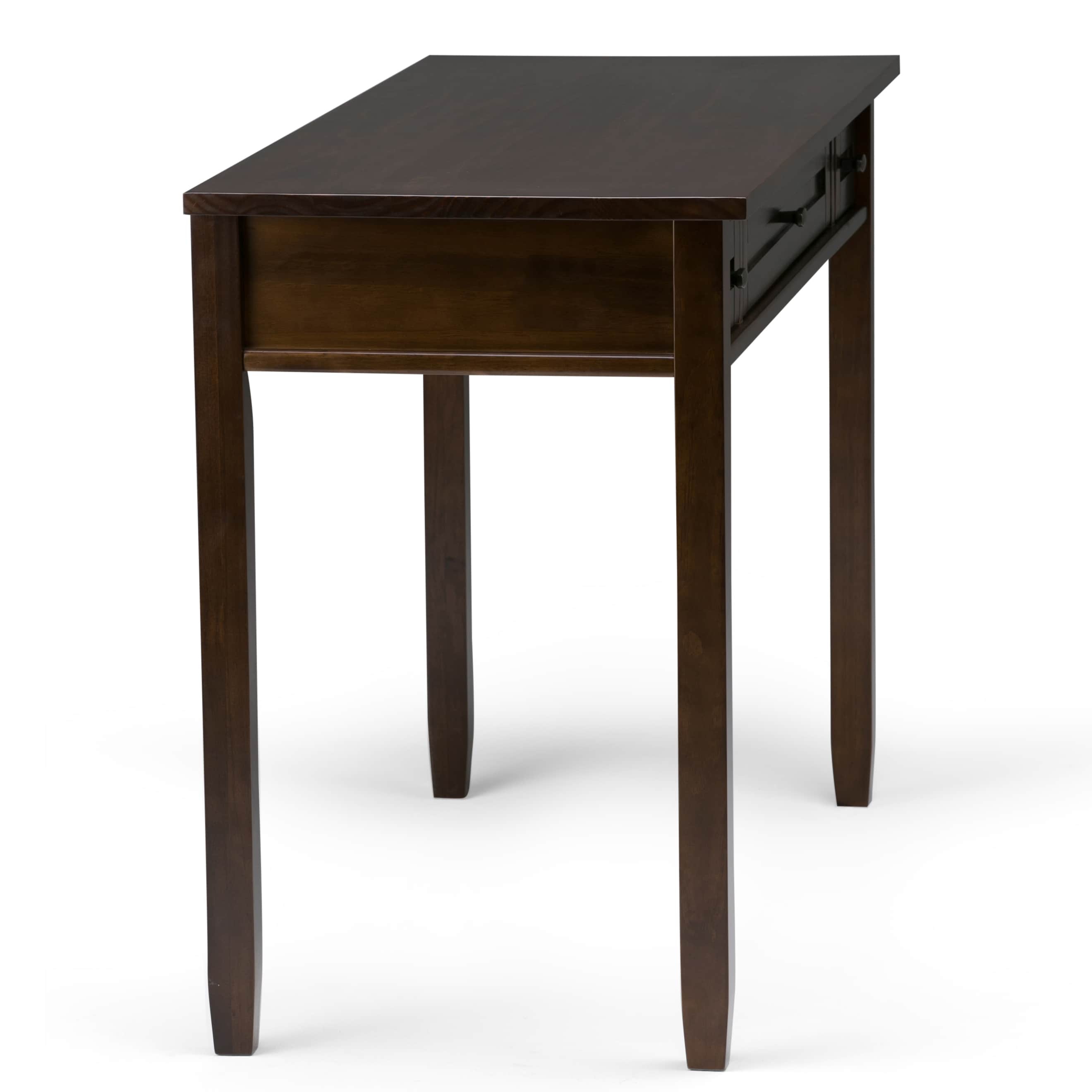 Tobacco Brown Solid Wood Writing Desk with Keyboard Tray