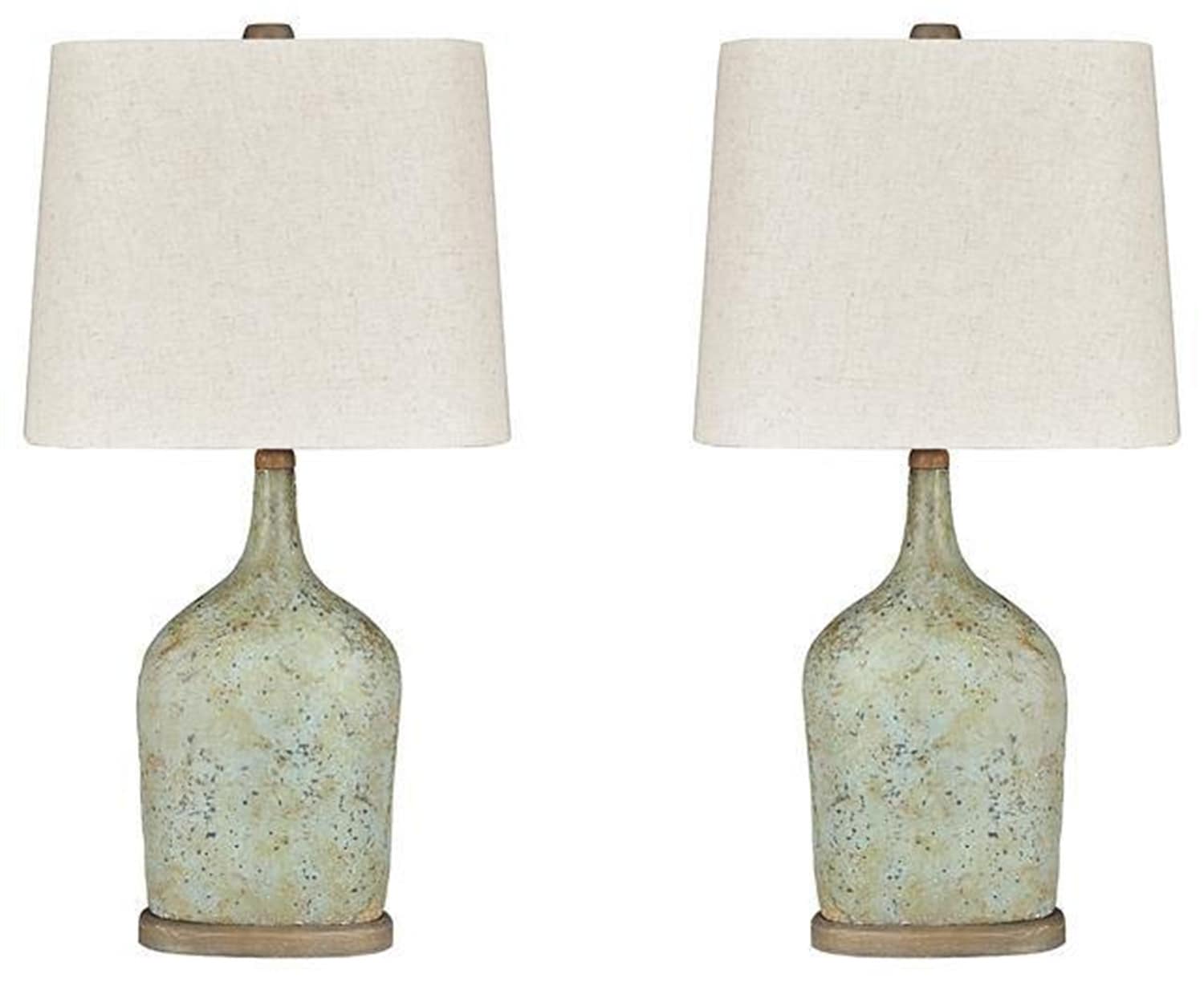 DEELIGHT B0346LJW0959-ZY Table Lamp Sage 3-way Table Lamp with Fabric Shade