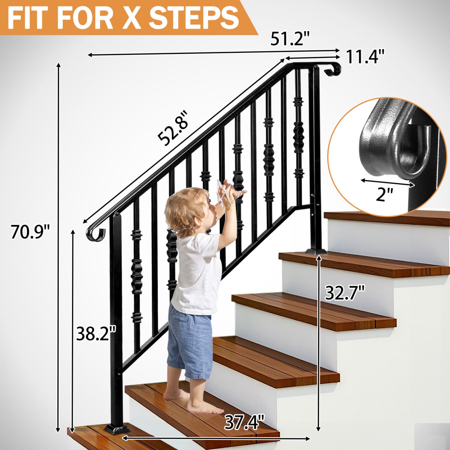 Angel Sar L2ZYYA403MBO4-BK Interior-Stairpart-Railing - View #3