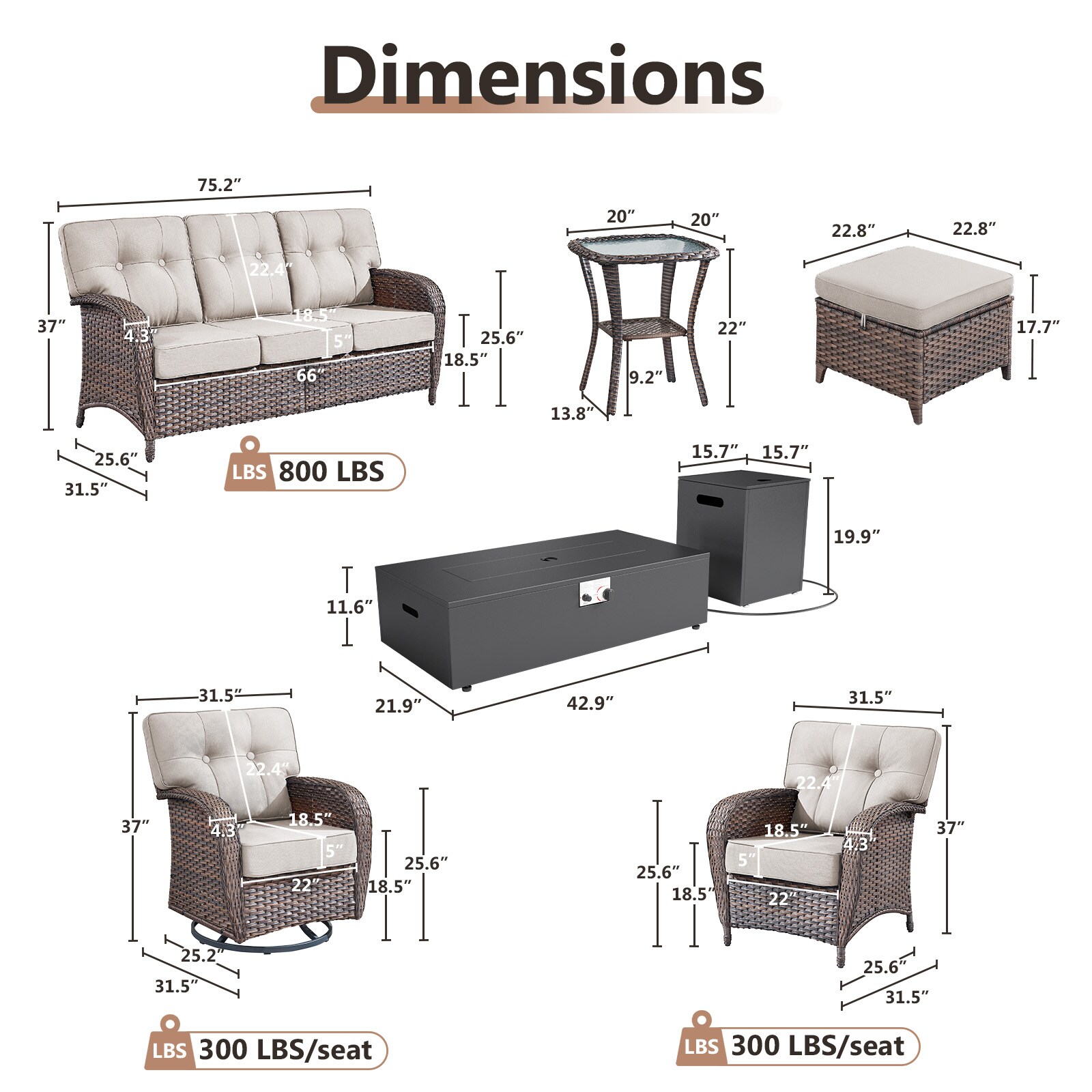 Rilyson FSTPBR12030 Patio-Conversation-Sets - View #15