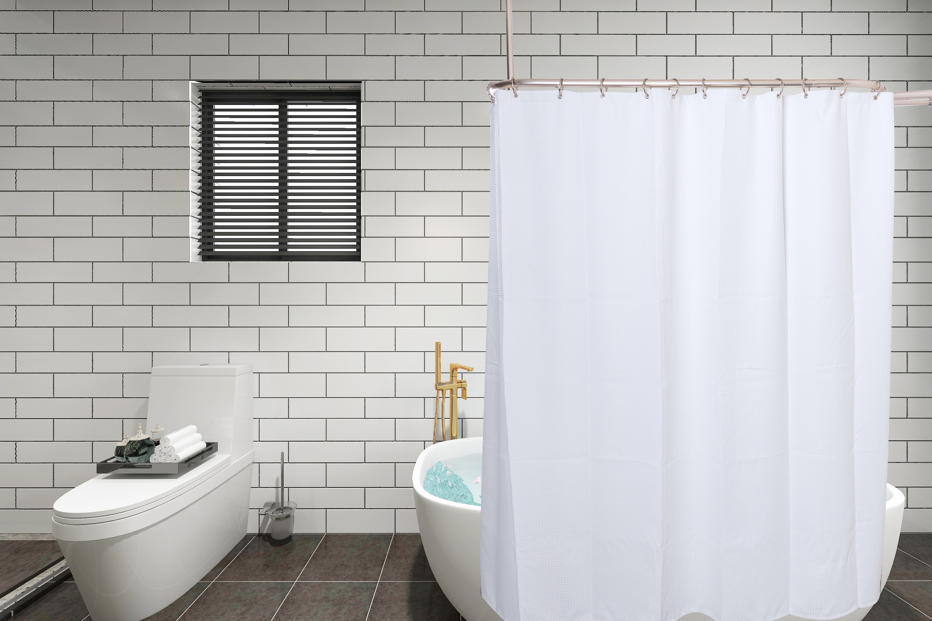 Utopia Alley 24 In To 58 3 Brushed Nickel Fixed Clawfoot Tub Shower Curtain Rod The Rods Department At Lowes Com