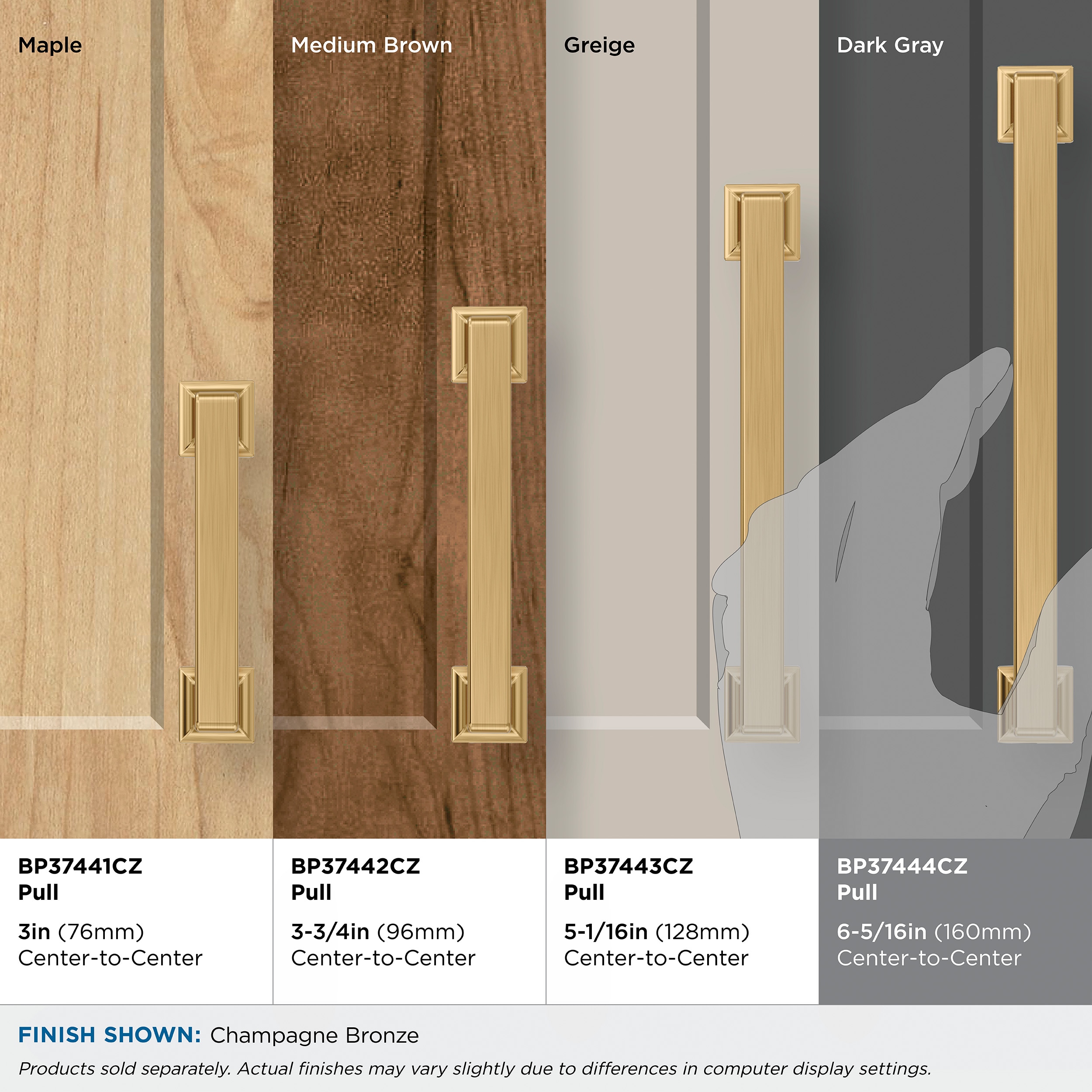 Amerock BP37444CZ Cabinet-Pulls - View #8