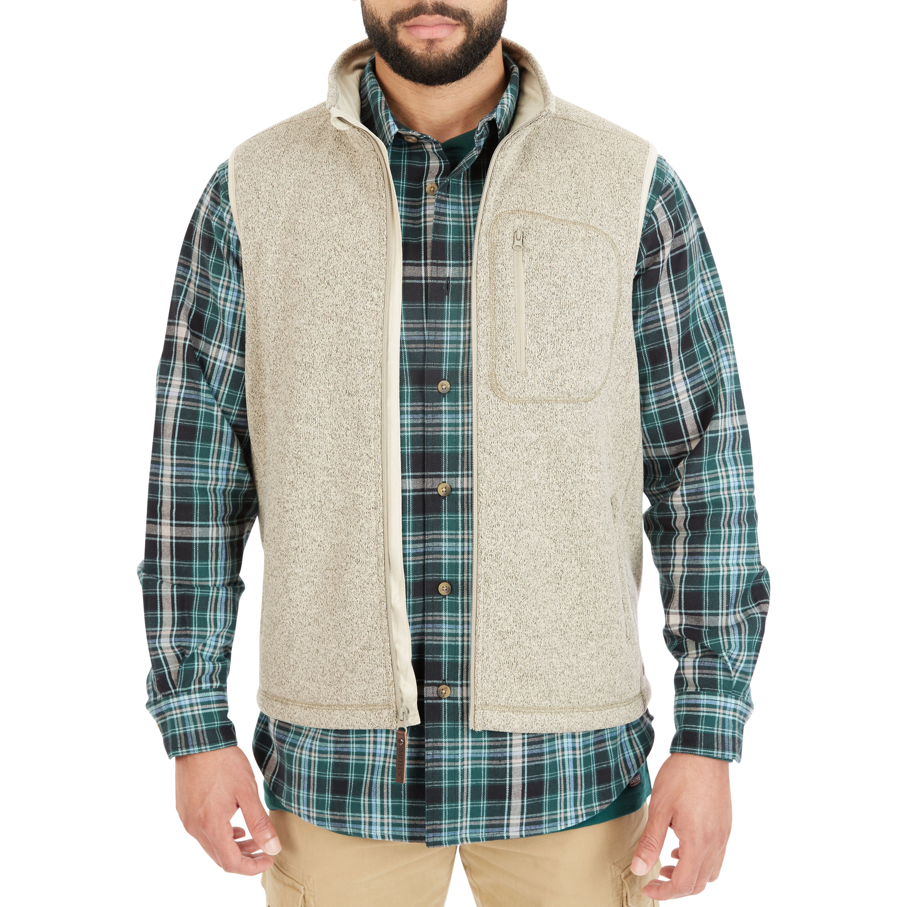 Smith's Workwear Men's Oatmeal Heather Polyester Insulated Vest 