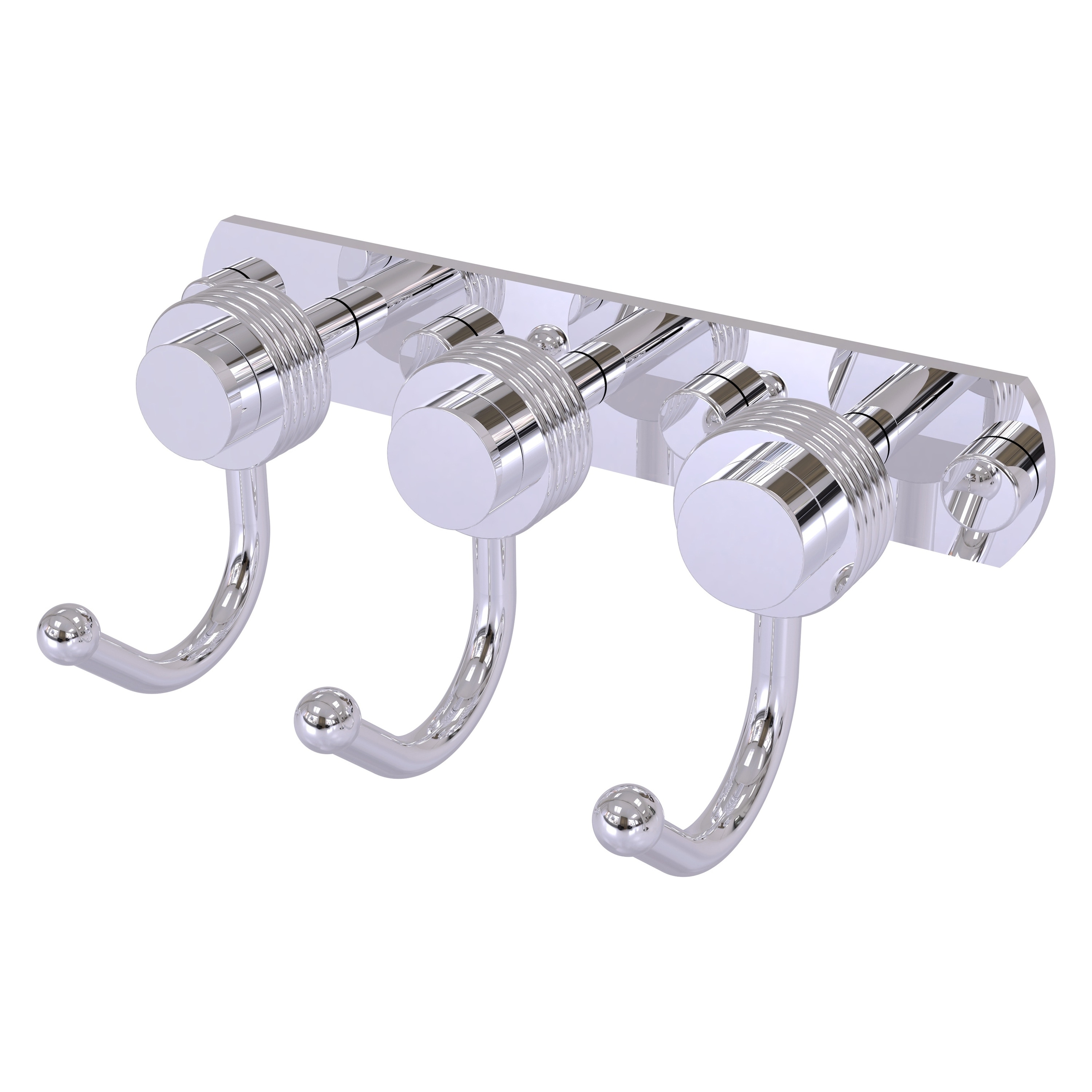 Allied Brass Mercury Collection 3 Position Multi Hook Smooth Accent Polished Chrome
