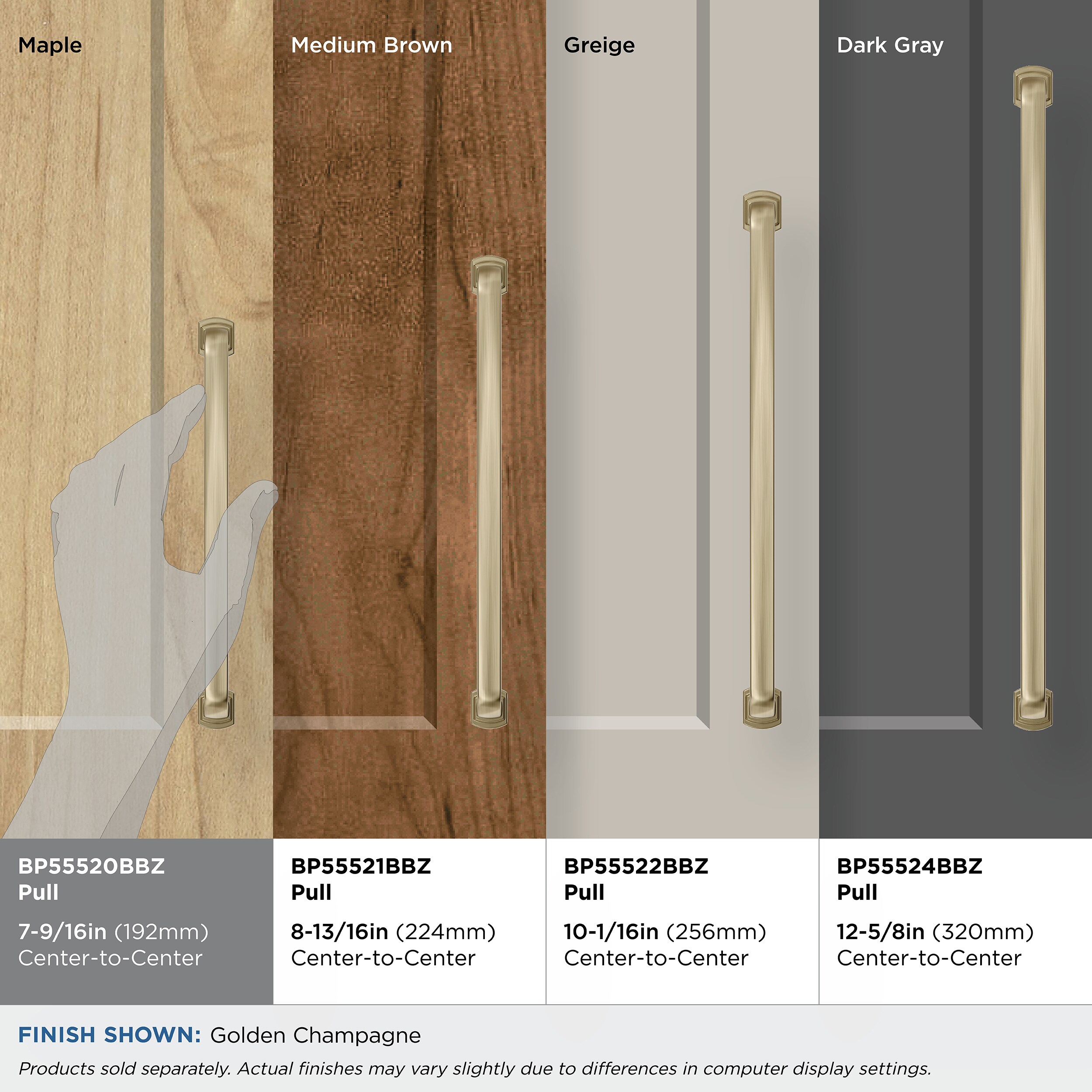 Golden Champagne 7-9/16" Modern Industrial Cabinet Pull