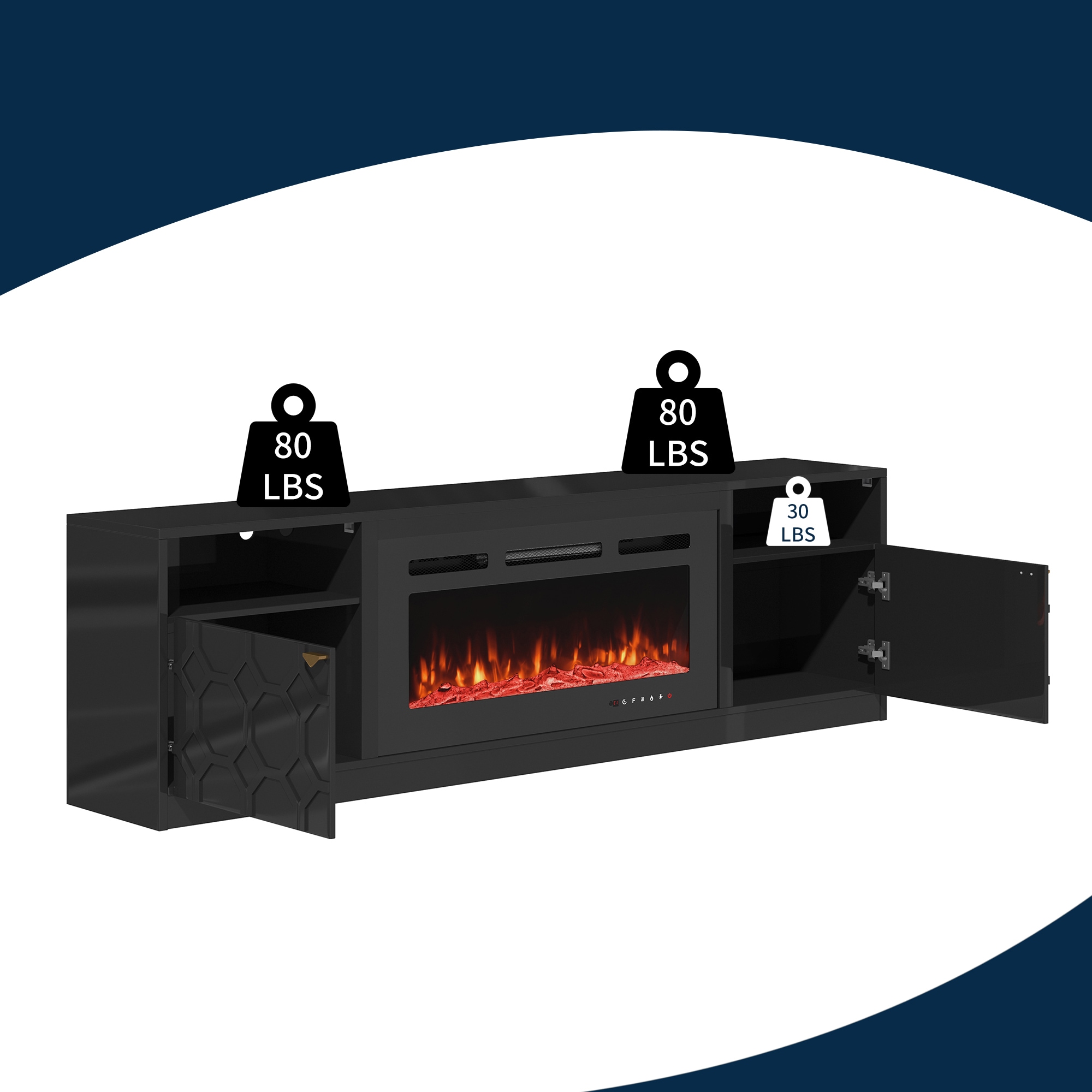 Clihome CL-JHTVB36-BK Electric-Fireplaces - View #11