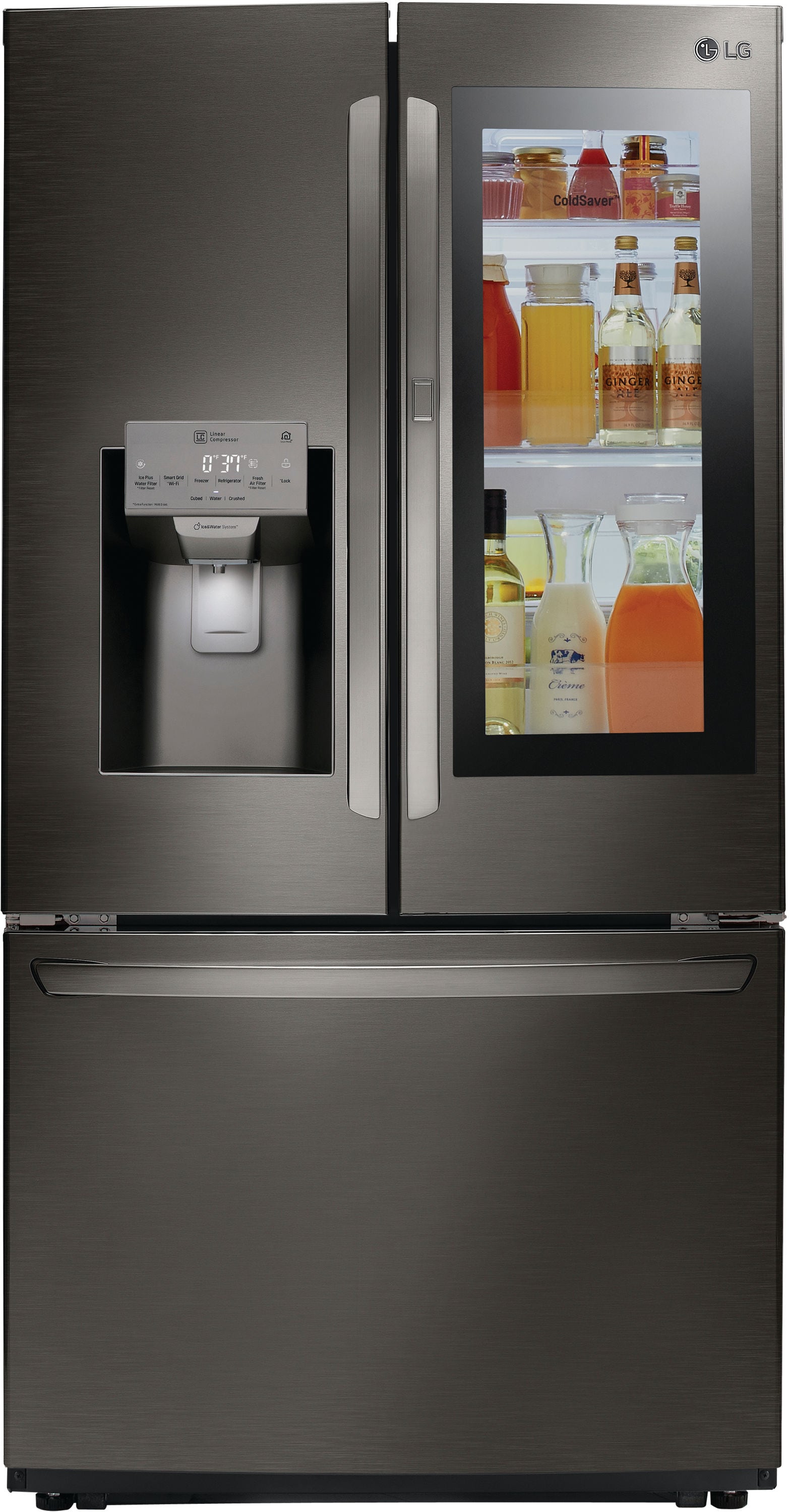 LG Black stainless steel French Door Refrigerators at Lowes.com Lowes Lg Black Stainless Steel Refrigerator