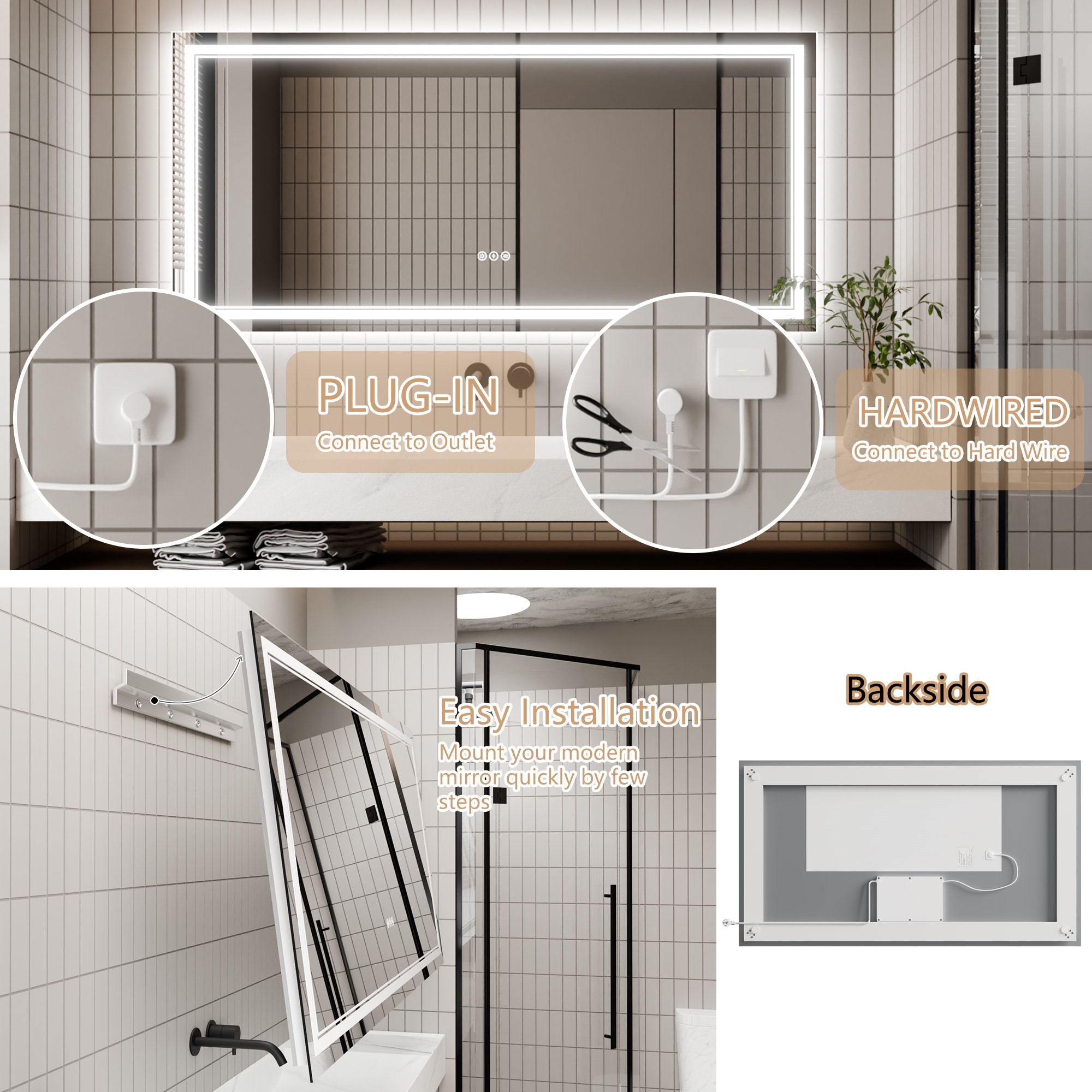 WELLFOR EX-3-6028BL Framed-Bath-Mirrors - View #9