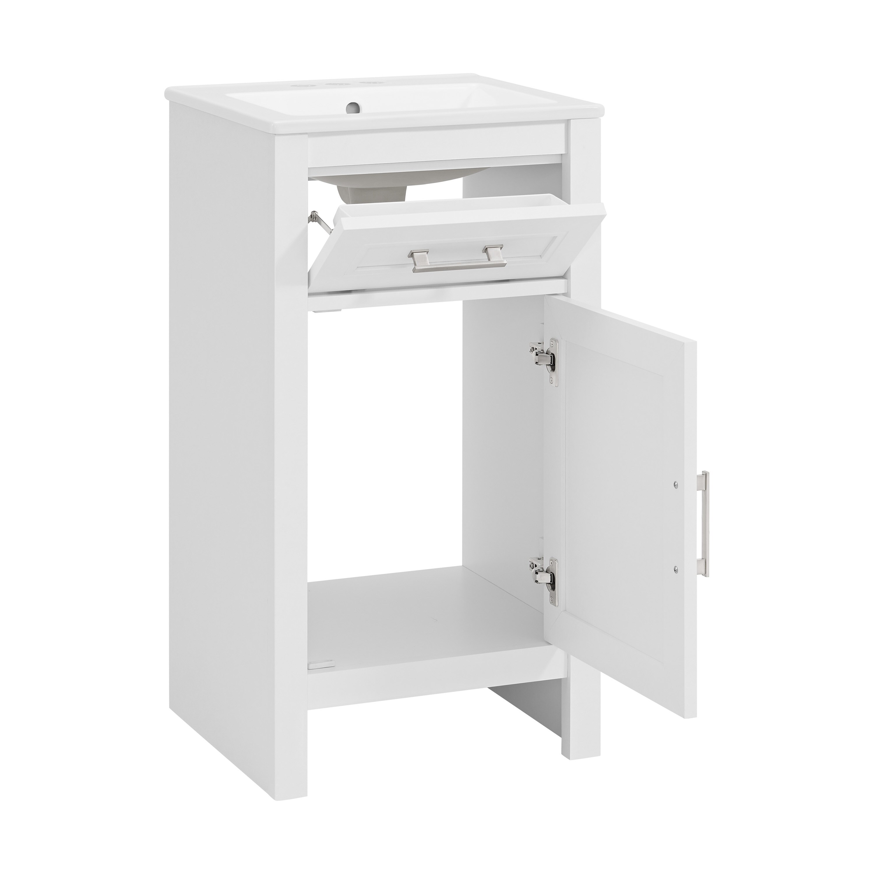 allen + roth Crest Hill 18-in White Single Sink Bathroom Vanity with ...