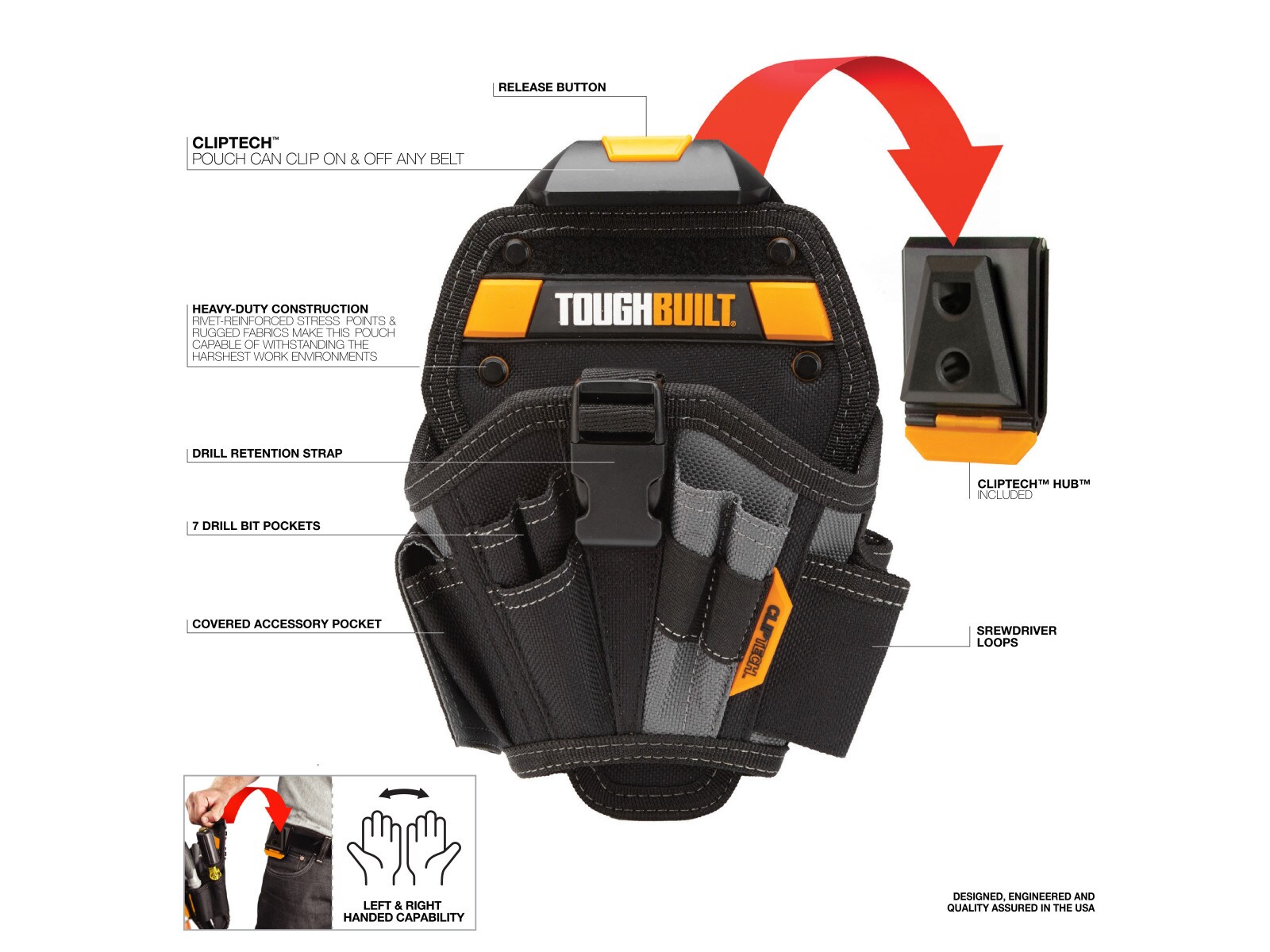 STL file Belt/Strap Catch Hook Handle Mount for the ToughBuilt Tool Bag・3D  printable model to download・Cults