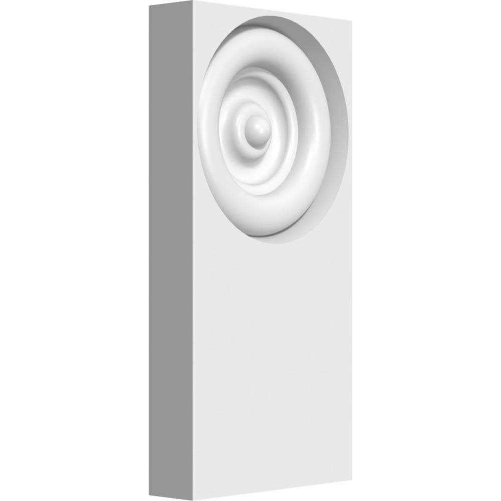 Ekena Millwork PBP020X040X050FOS02 Standard Foster Bullseye with Square Edge 2-in x 4-in Primed PVC Square Rosette