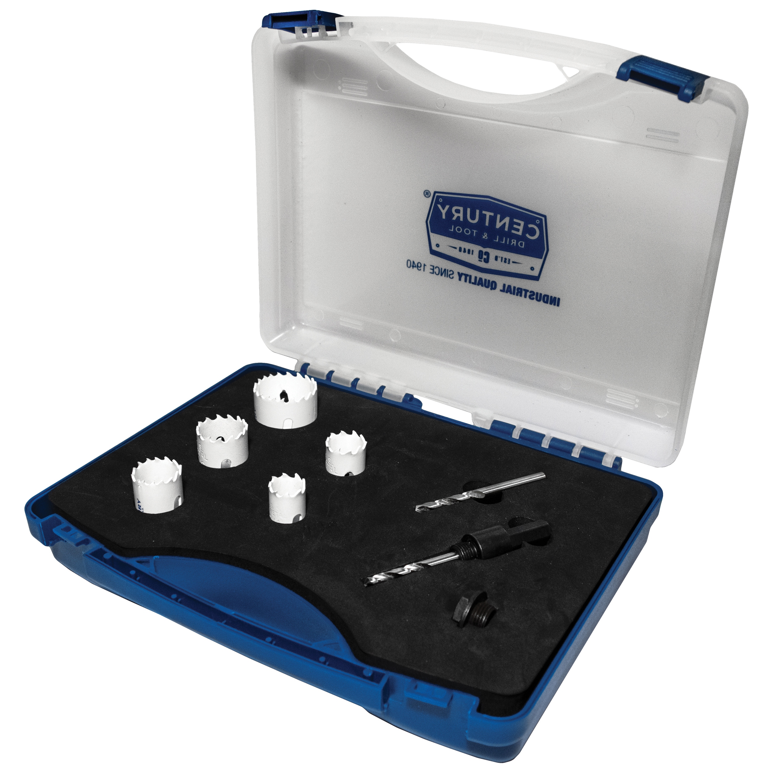 Century Drill & Tool 05907 Bi-metal Non-arbored Hole saw kit Set 9 -Piece with Hard Case