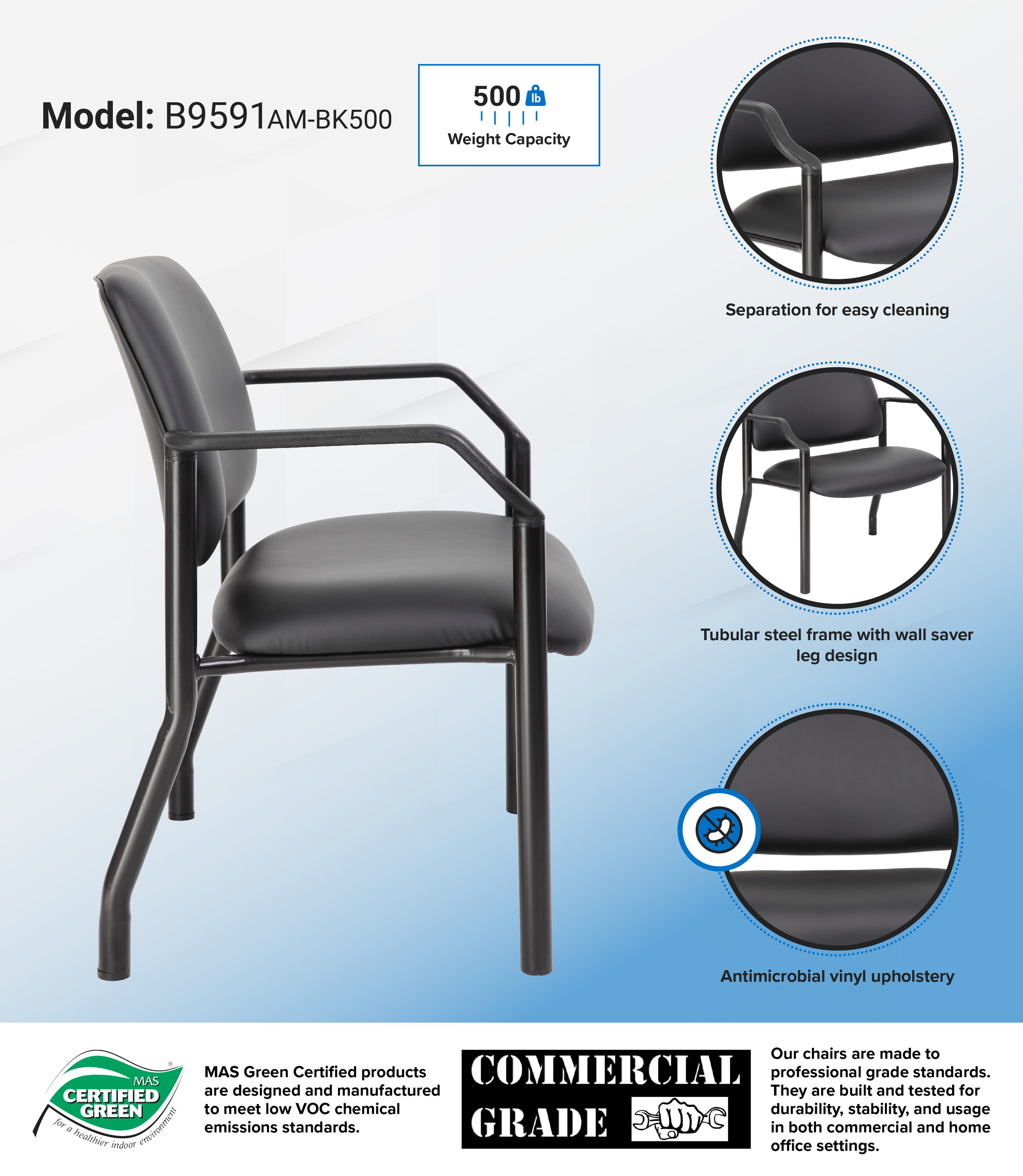 Boss Office Products B9591AM-BK-500 Office-Chairs - View #5