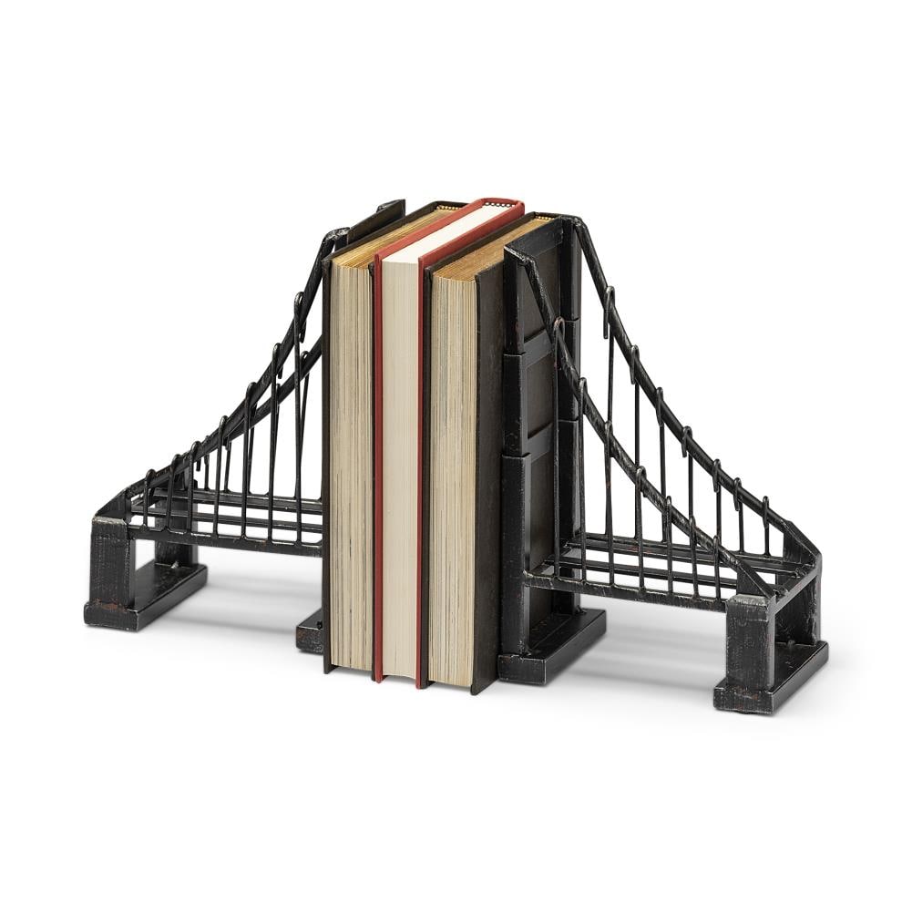 Mercana | Suspension Wrought Iron Suspension Bridge Bookends Brown (Set of 2)