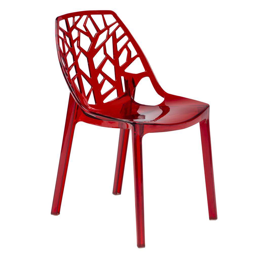 Leisuremod BG3143419 Cornelia Modern Spring CutOut Tree Design Stackable Dining Chair