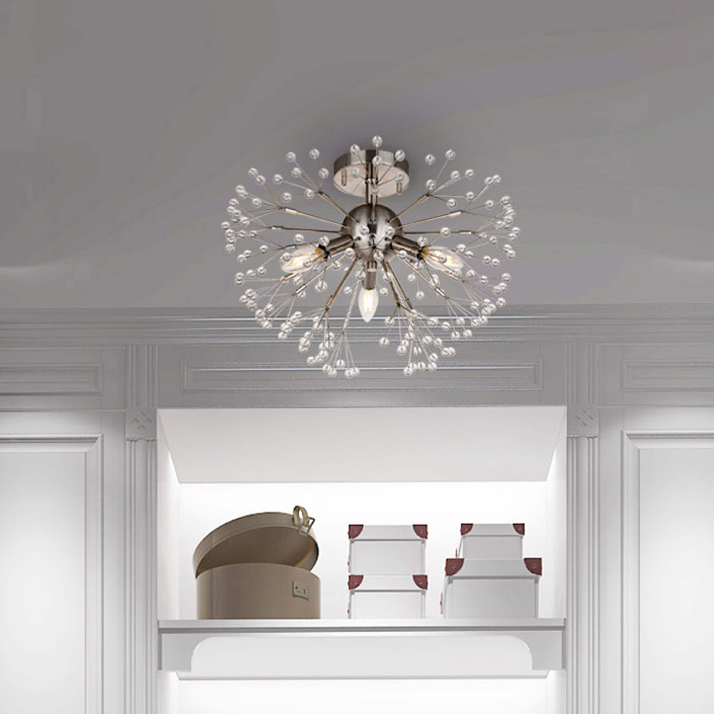 Origin 21 KWR9204A BN Corvallis 3 -Light 18.3-in Brushed Nickel Semi Flush Mount Light
