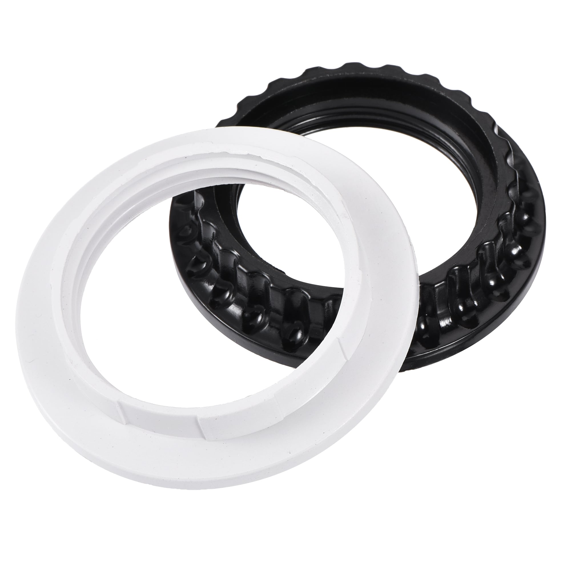Unique Bargains E26/E27 Light Socket Rings Lamp Shade Holder Adapter Ring Replacement 6pcs Black 6pcs White