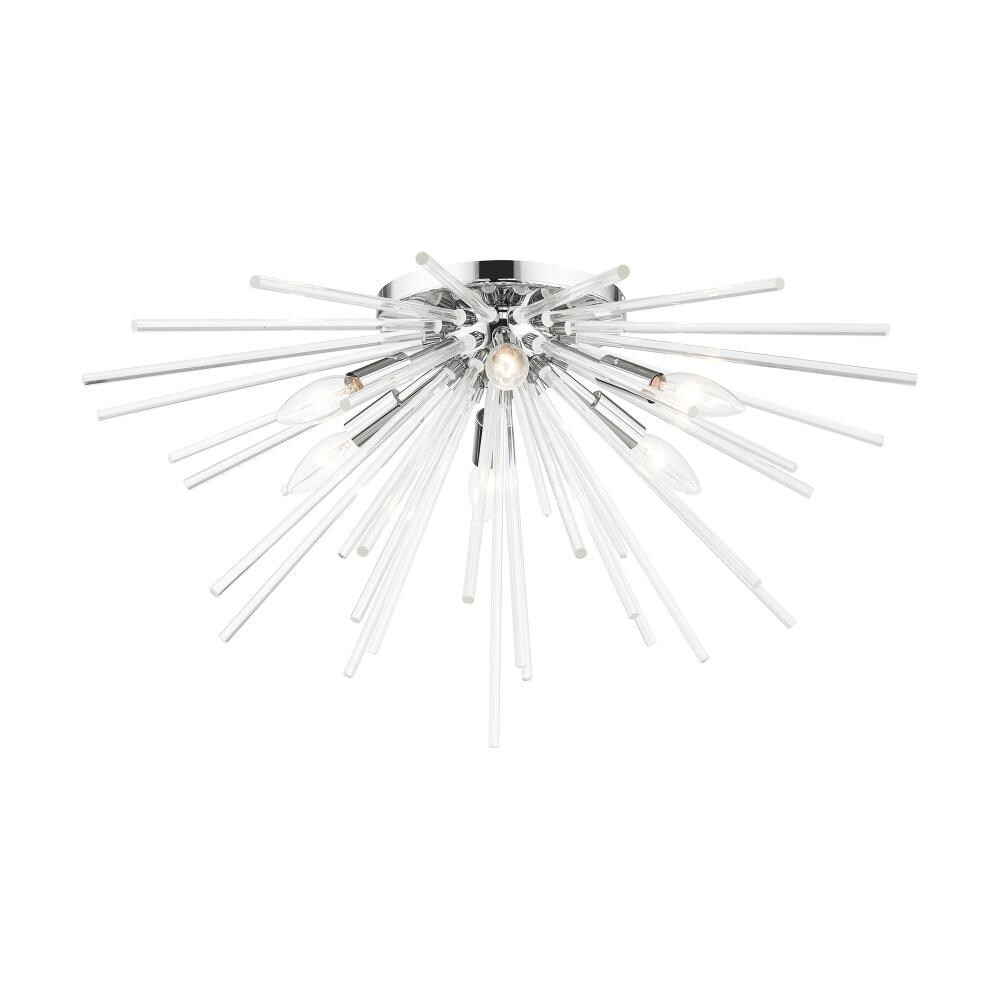 Elysium Crystal Globe 6-Light Polished Chrome LED Flush Mount