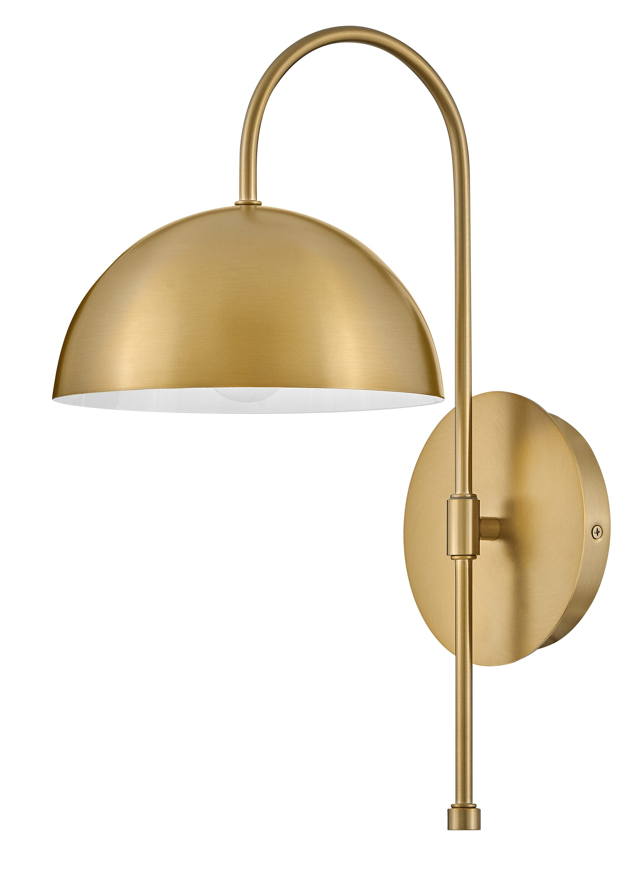 Lou Lacquered Brass and Black Mid-Century Modern Sconce