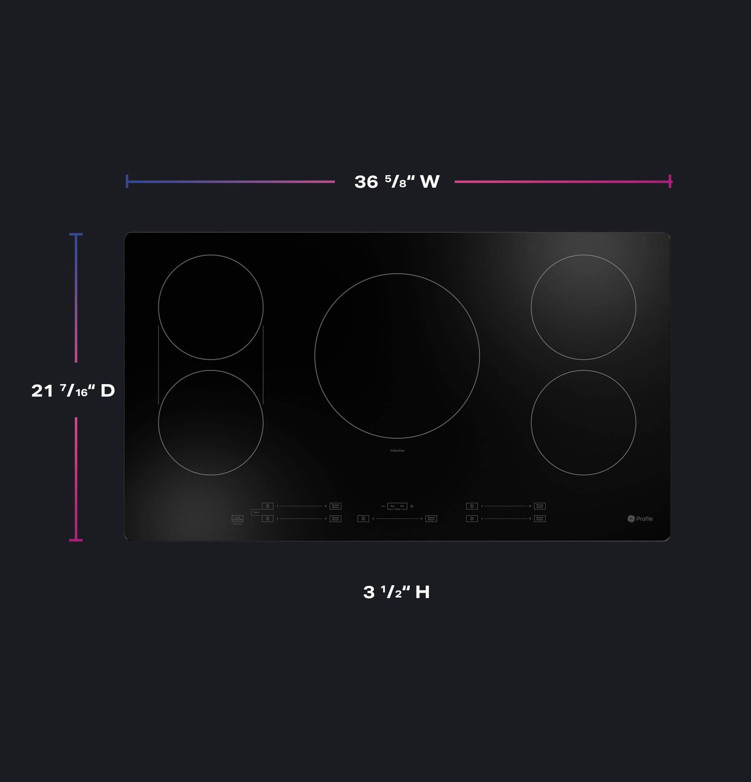 GE PHP6036DWBB Induction-Cooktops - View #19