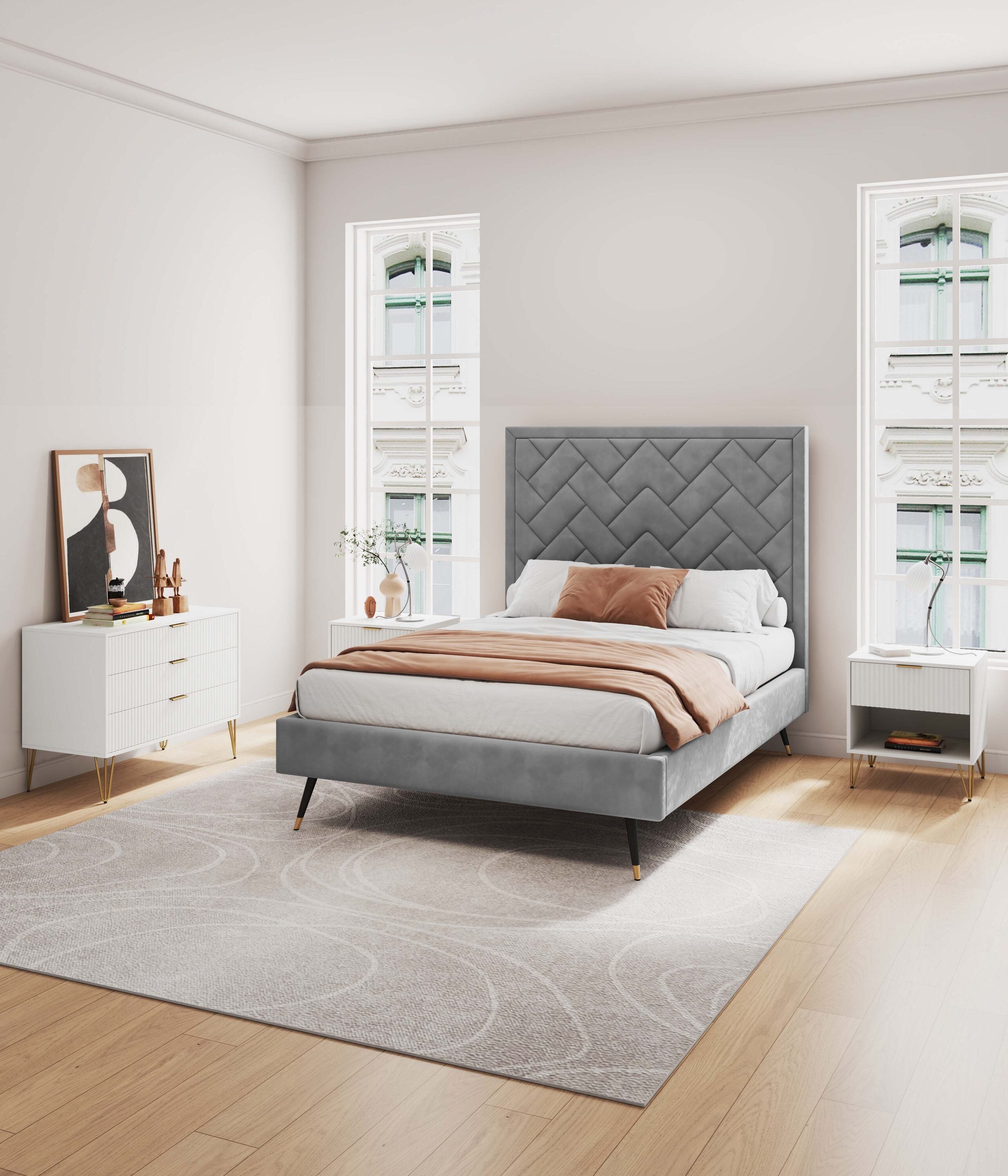 Manhattan Comfort 2-DB01-WH White 4 -Drawer Standard dresser