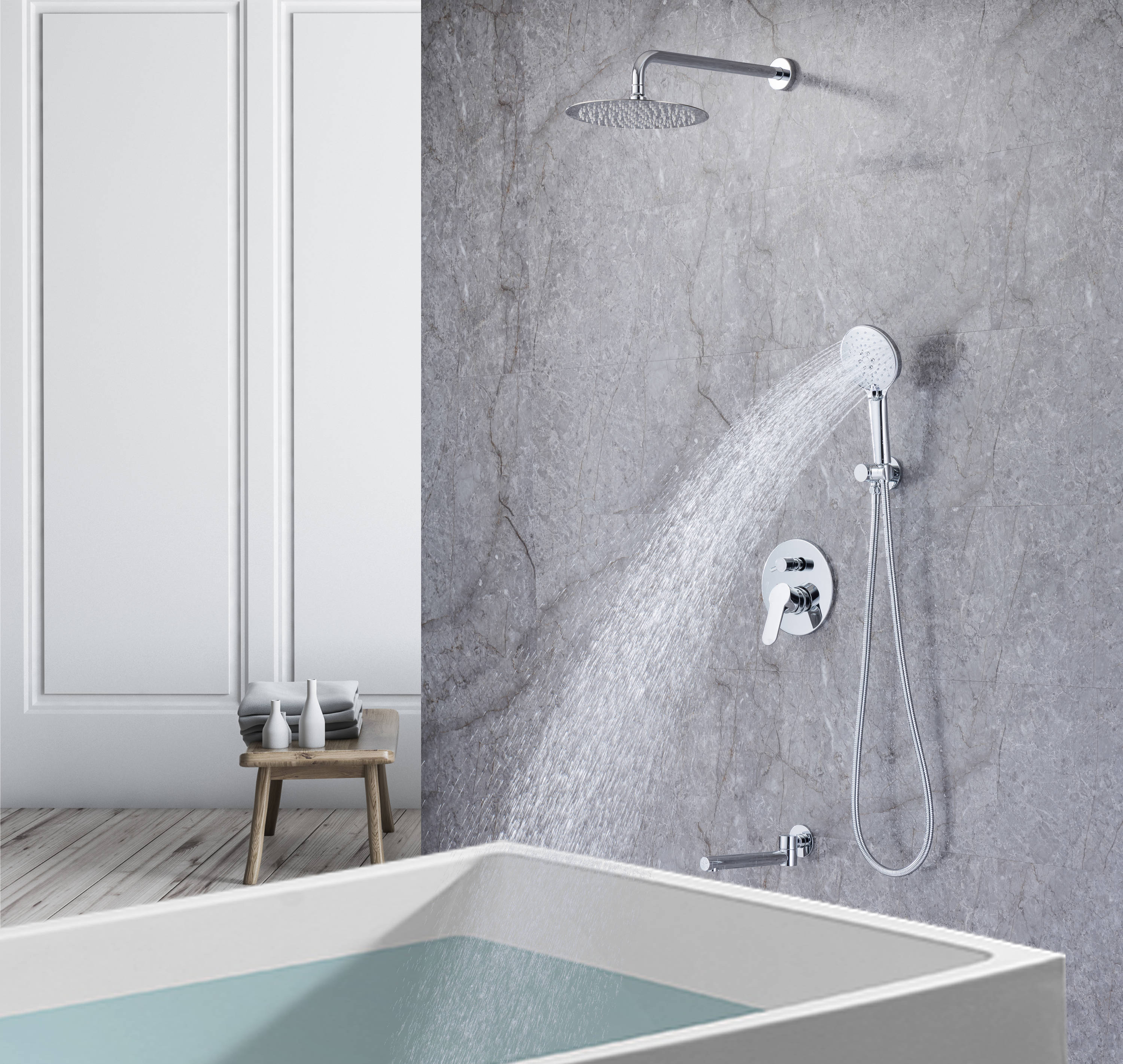 WELLFOR DB-03BF10PC Tub-Shower-Faucets - View #2