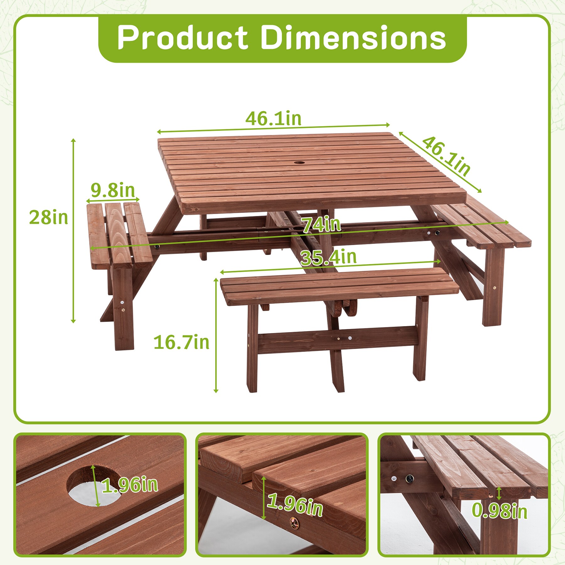 SINOFURN SYB750003BN Picnic-Tables - View #11
