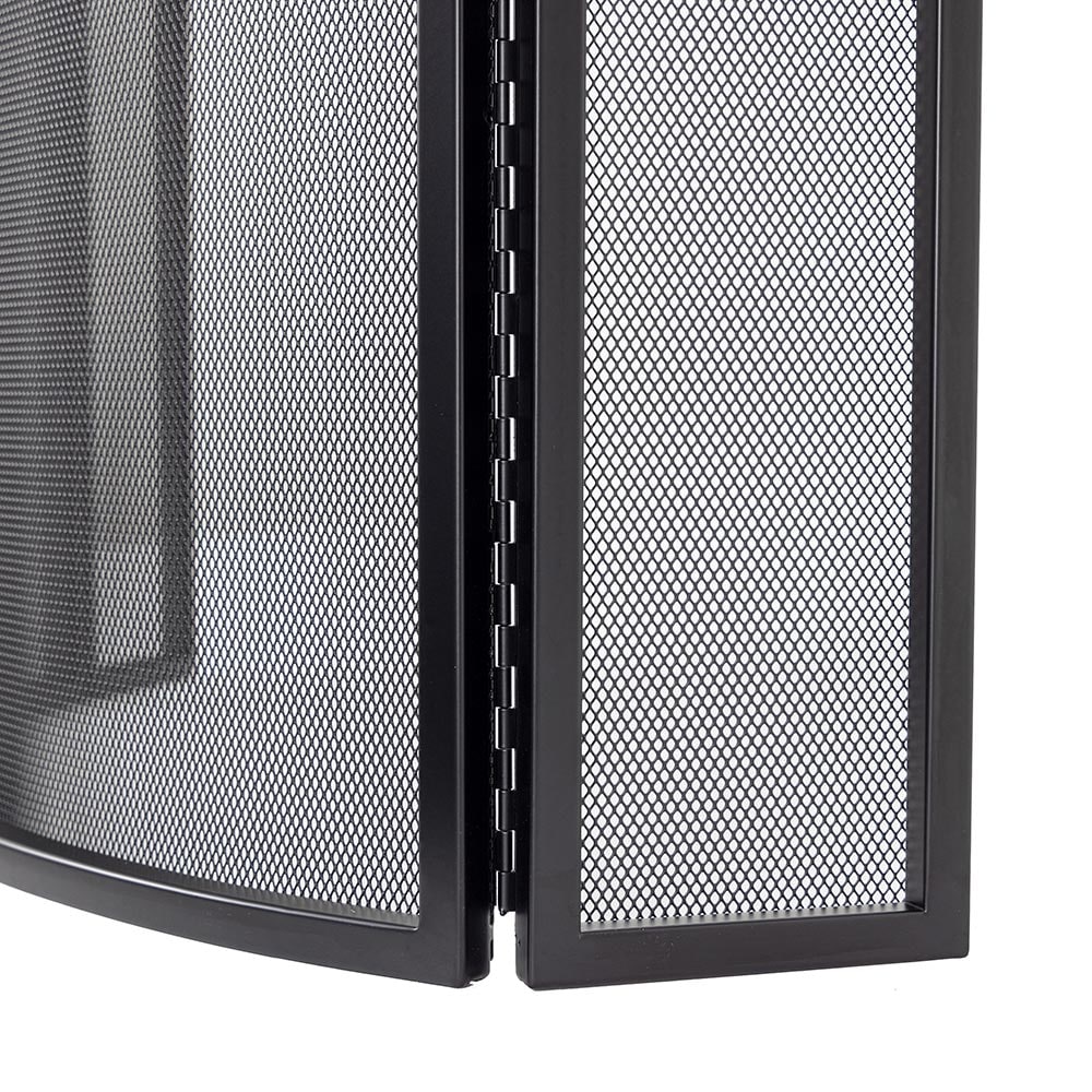 Mill Creek Black 3-Panel Mesh Fireplace Screen