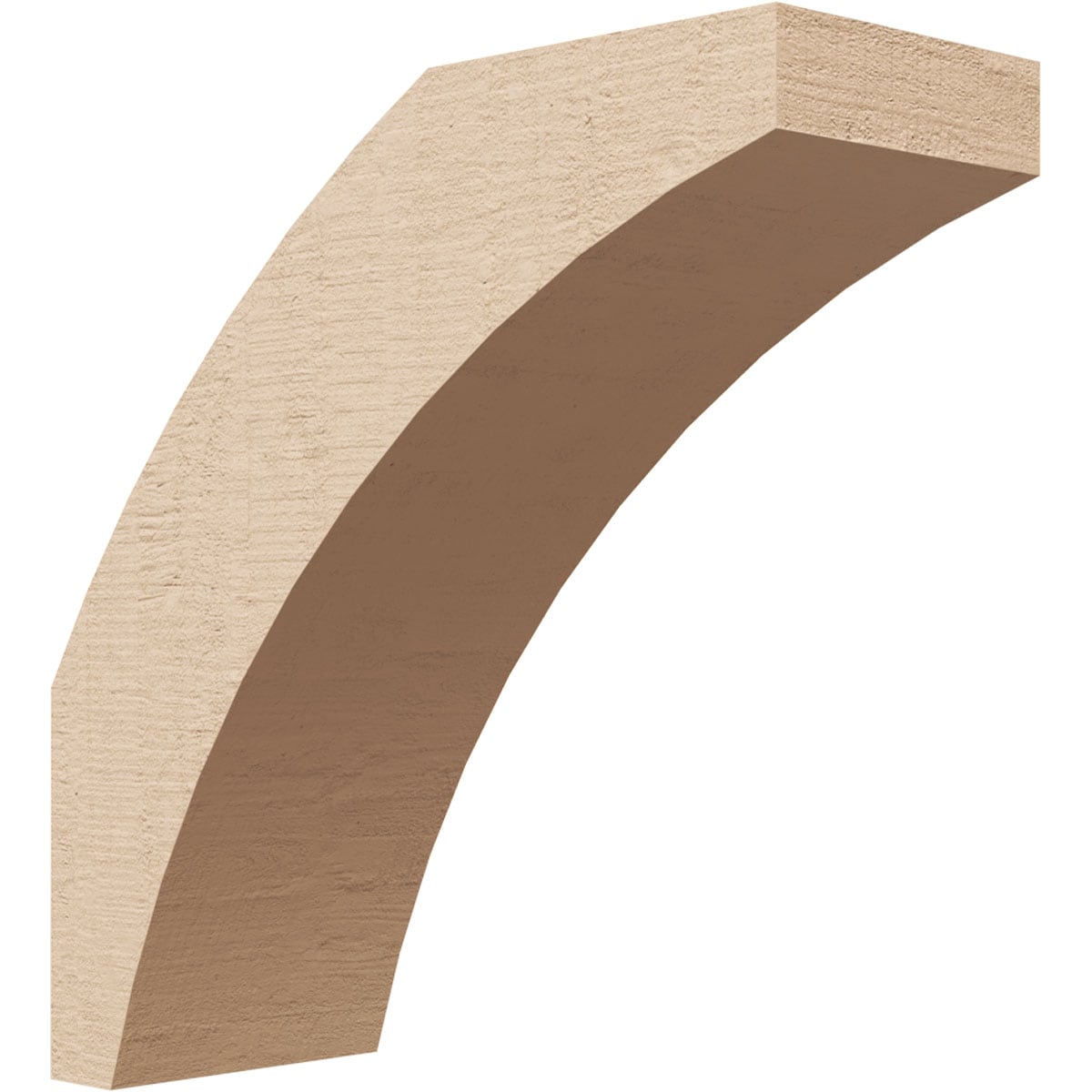 Ekena Millwork BRCUR03X08X08THRRCPR 3-in x 8-in x 8-in Primed Urethane Thorton Woodgrain TimberThane Knee Brace
