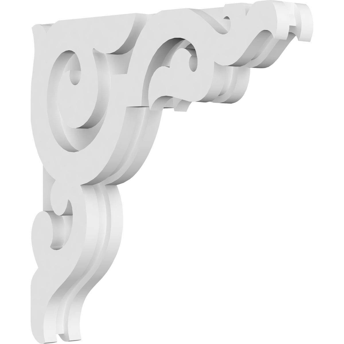 Ekena Millwork CORP01X12X12RO 1-7/8-in x 12-in x 12-in Rotherham Unfinished White PVC Paintable Corbel