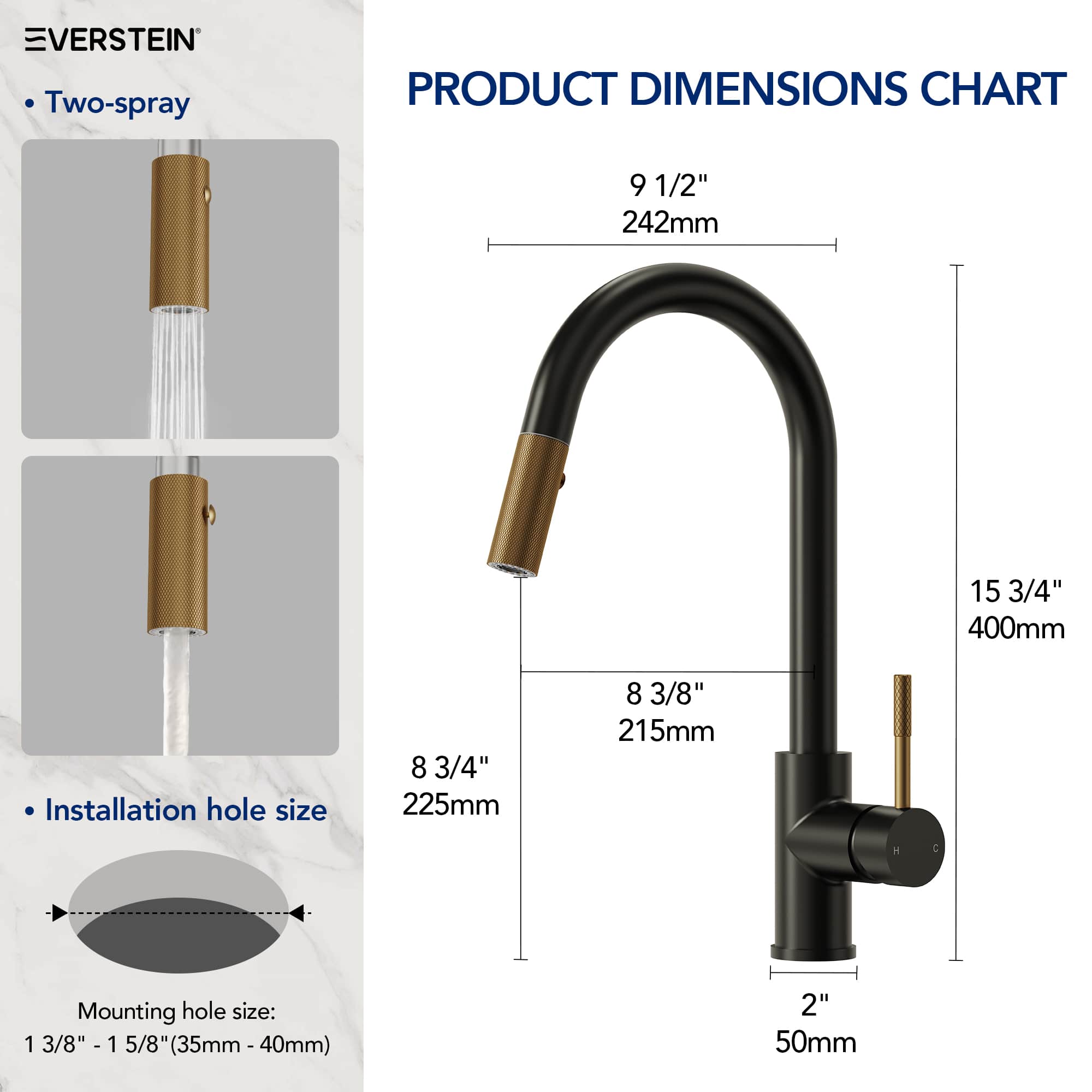 EVERSTEIN SFS-1176-BK-GD Kitchen-Faucets - View #10