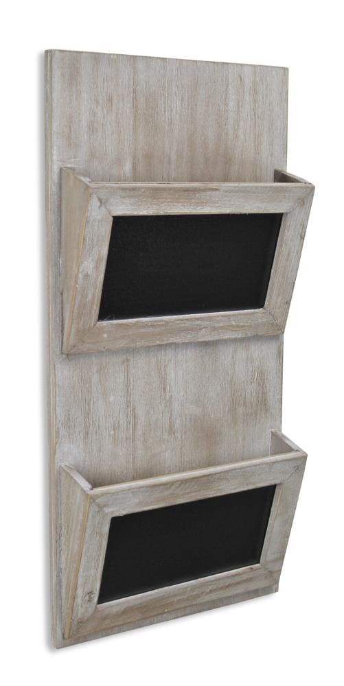 Cheung S Wood Wall Hanging Mail Organizer With Chalkboards In The Memo Boards Department At Com - Wooden Wall Mounted Mail Organizer