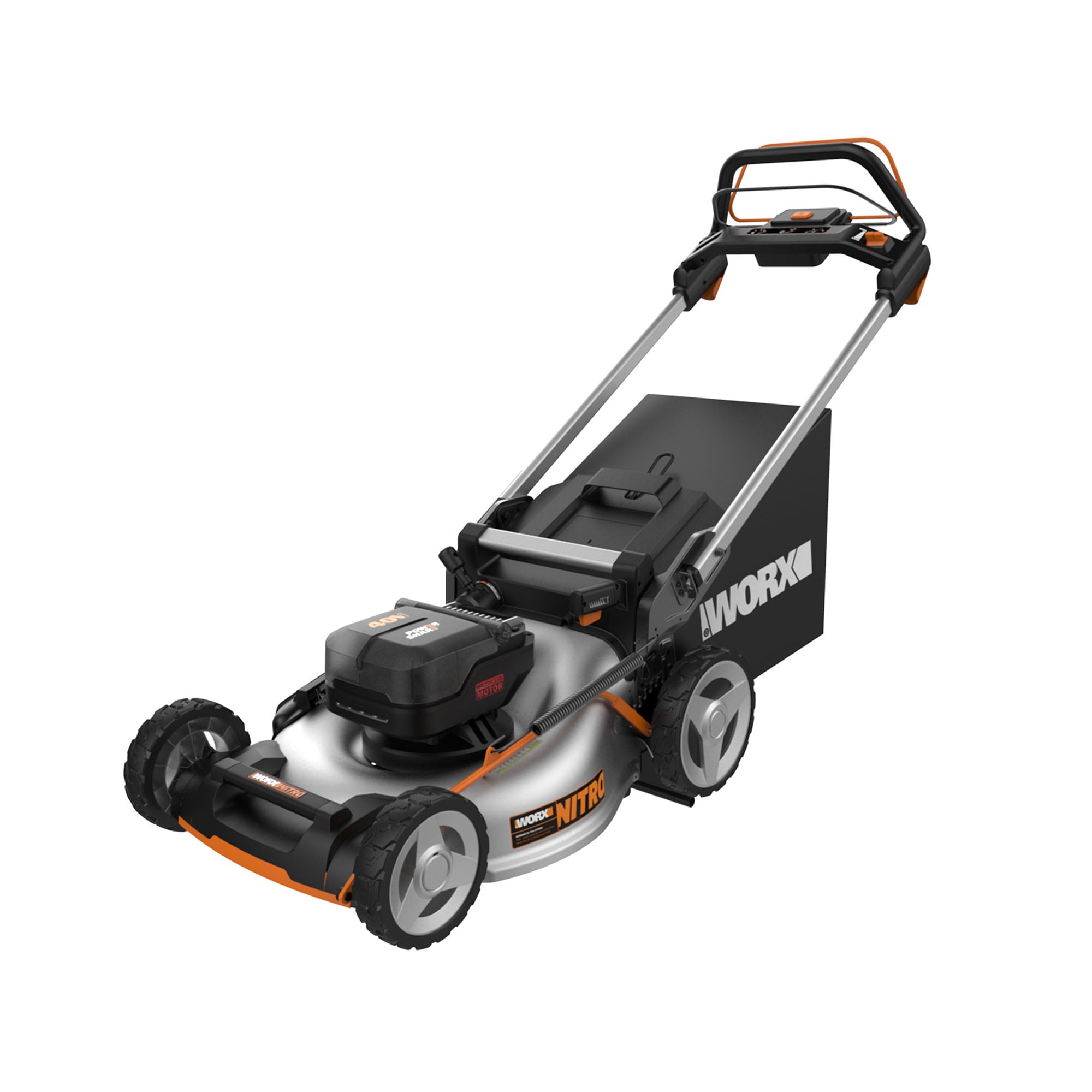 WORX Nitro Power Share 40-volt 21-in Cordless Self-propelled Lawn Mower 5  Ah (2 Batteries and Charger Included) in the Cordless Electric Push Lawn  Mowers department at