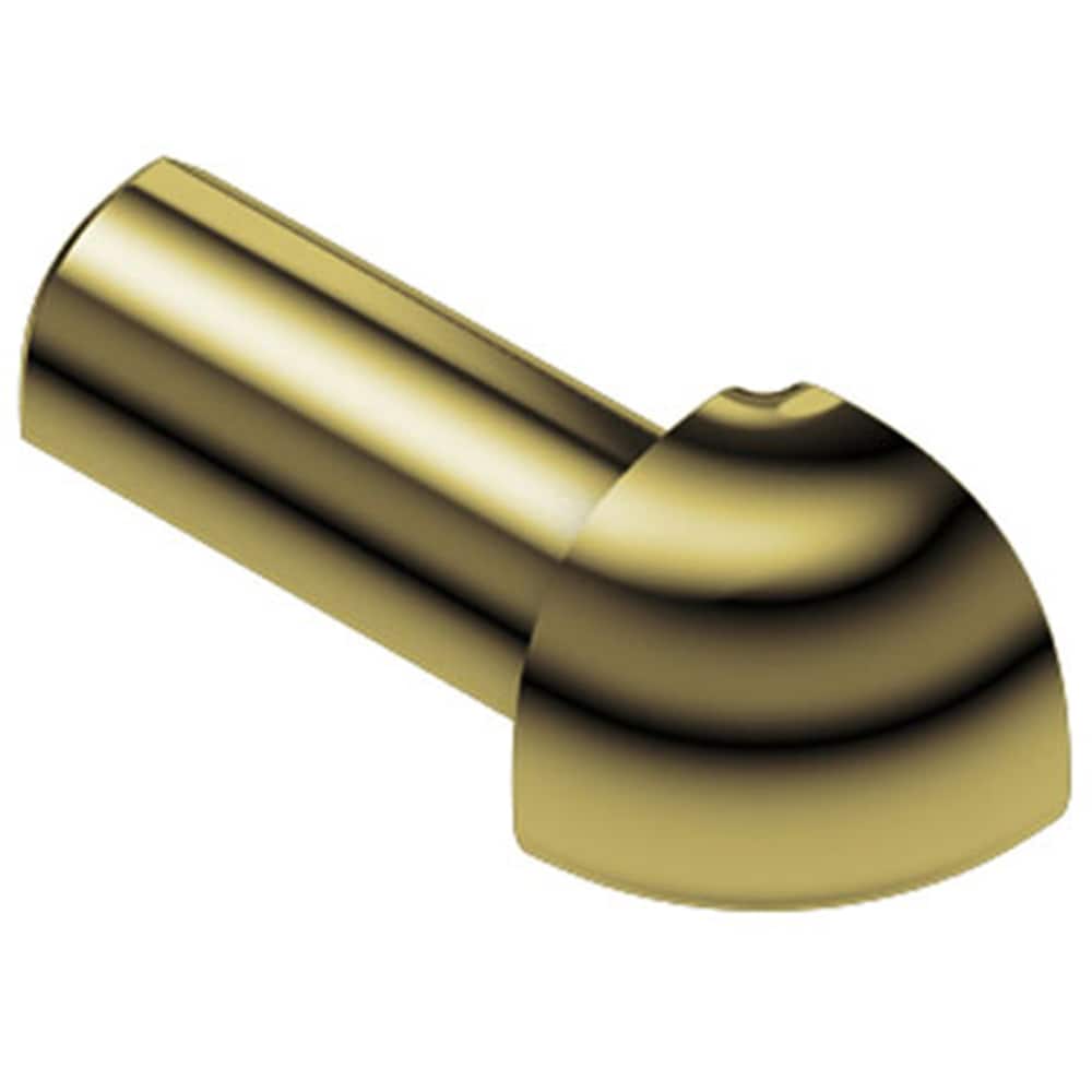 Schluter Systems EV/RO80AMG Rondec 0.313-in W x 1-in L Polished brass anodized aluminum Aluminum Outside corner Tile Edge Trim
