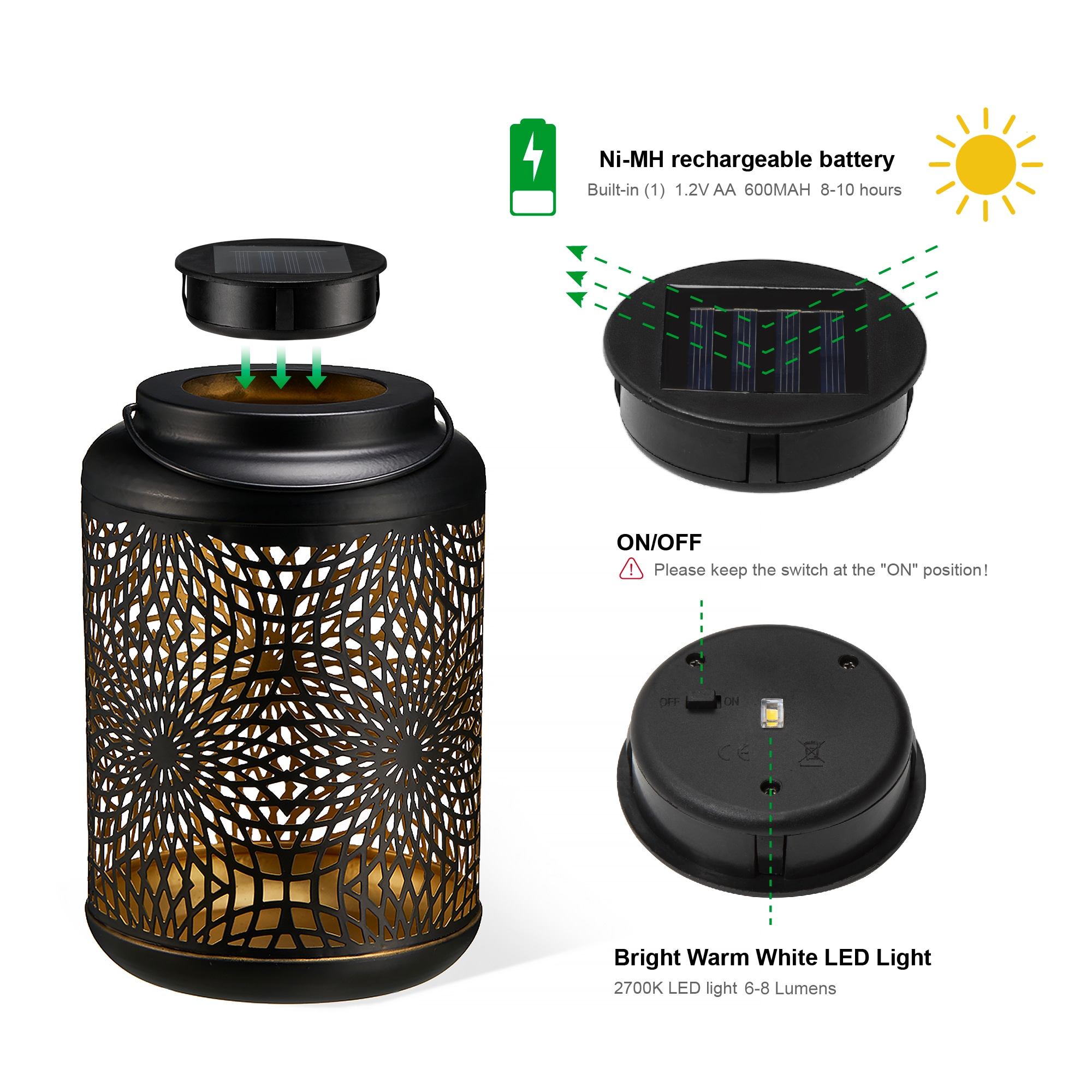 Glitzhome 2023300015 Outdoor-Decorative-Lanterns - View #7