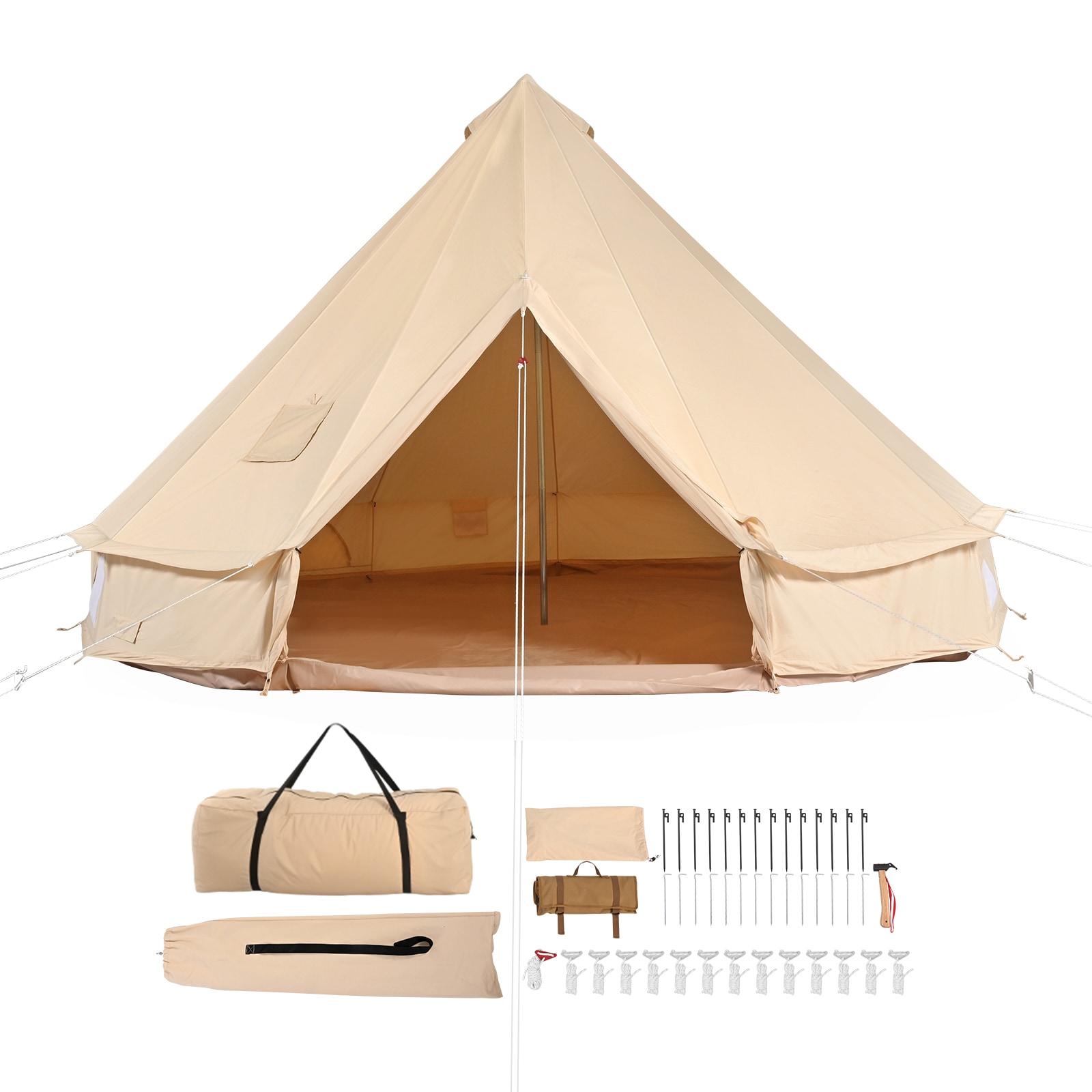 VEVOR ZPMGB6MMBK0000001V0 6m Cotton Canvas Camping Tent Polyester 12 -Person Tent