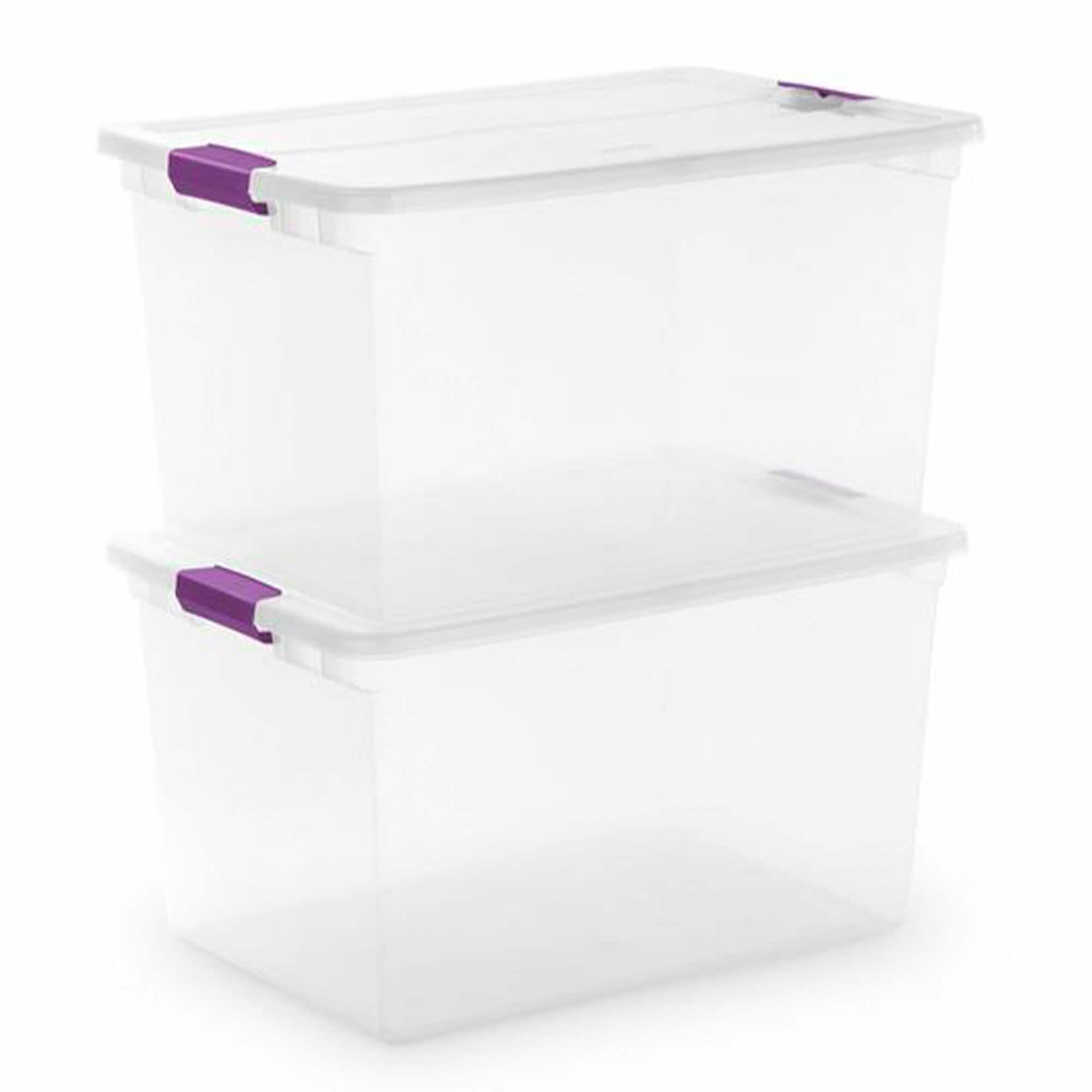 Sterilite Corporation 4-Pack Medium 17.5-Gallons (70-Quart) Clear Tote with  Latching Lid in the Plastic Storage Containers department at