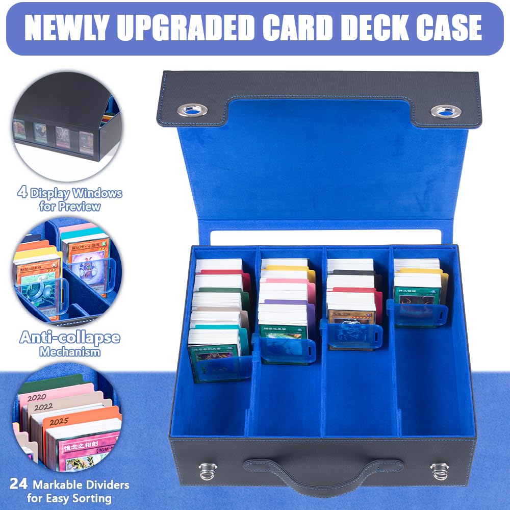 LAIFUCAM 5 Row Trading Card Storage Box Large Capacity Holds 3900